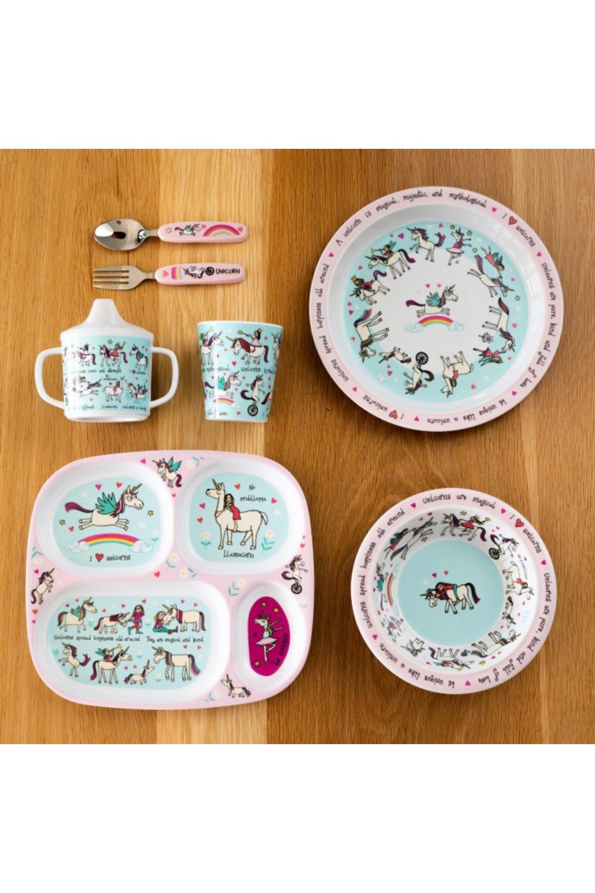 Tyrrell Katz Melamin Mama Kasesi ve Alıştırma Bardağı // Unicorn fotoğrafı 5 (önizleme)