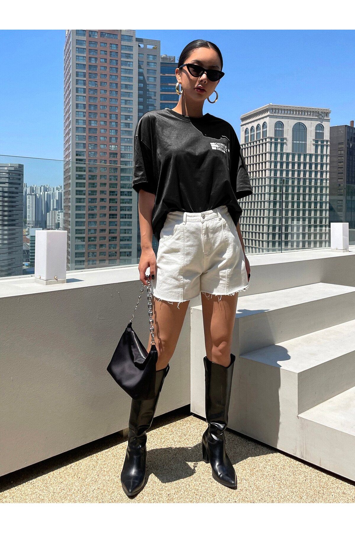 DAXİS Sportwear Company KADIN Baskılı Bisiklet Yaka Tişört