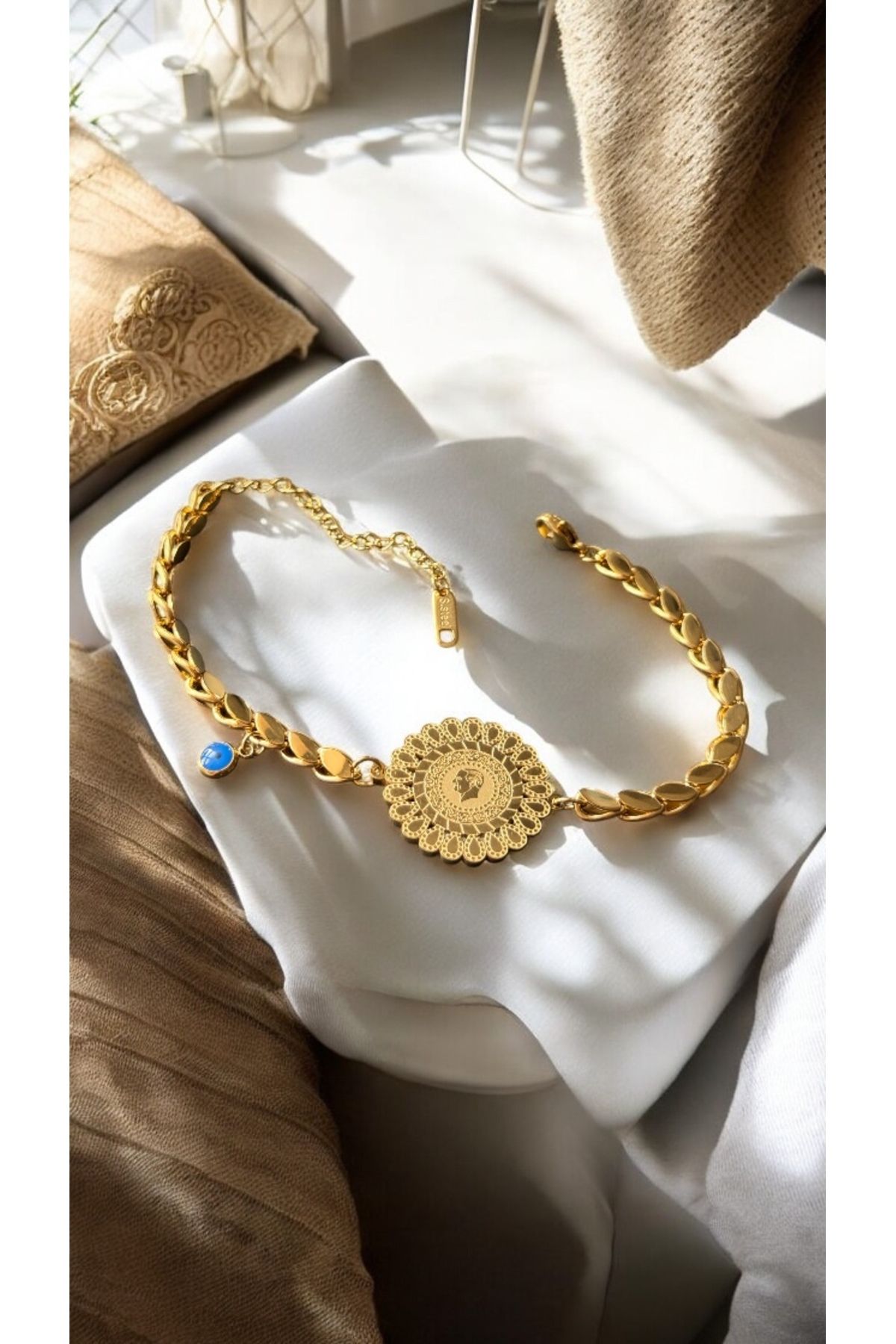 İNN JEWELLERY Kadın Bileklik 316 L Çelik Kararmaz Antialerjik Çeyrek Altın Takılabilen 2 Yıl İthalatçı Garantili