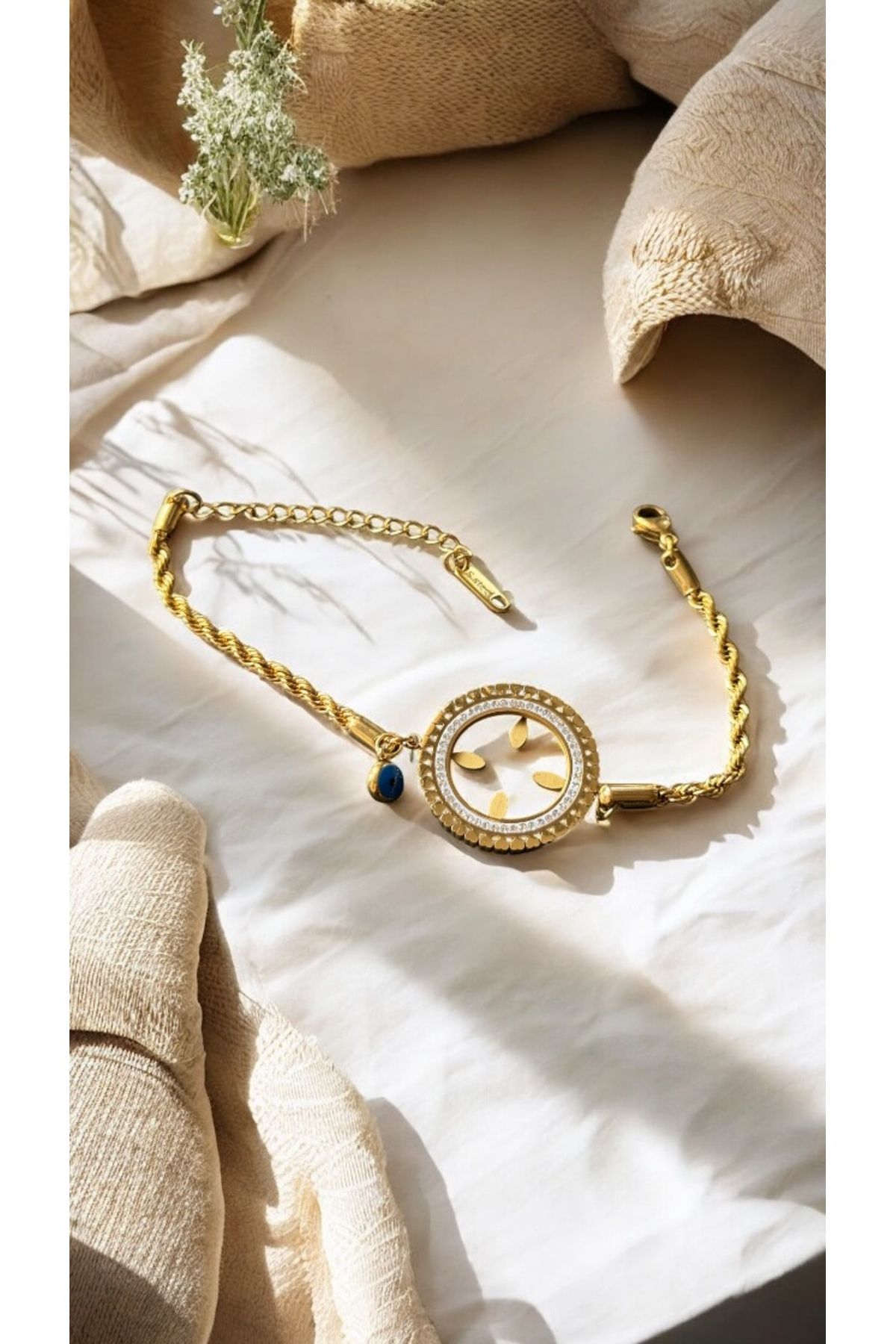 İNN JEWELLERY Kadın Bileklik 316 L Çelik Kararmaz Antialerjik Çeyrek Altın Takılabilen 2 Yıl İthalatçı Garantili