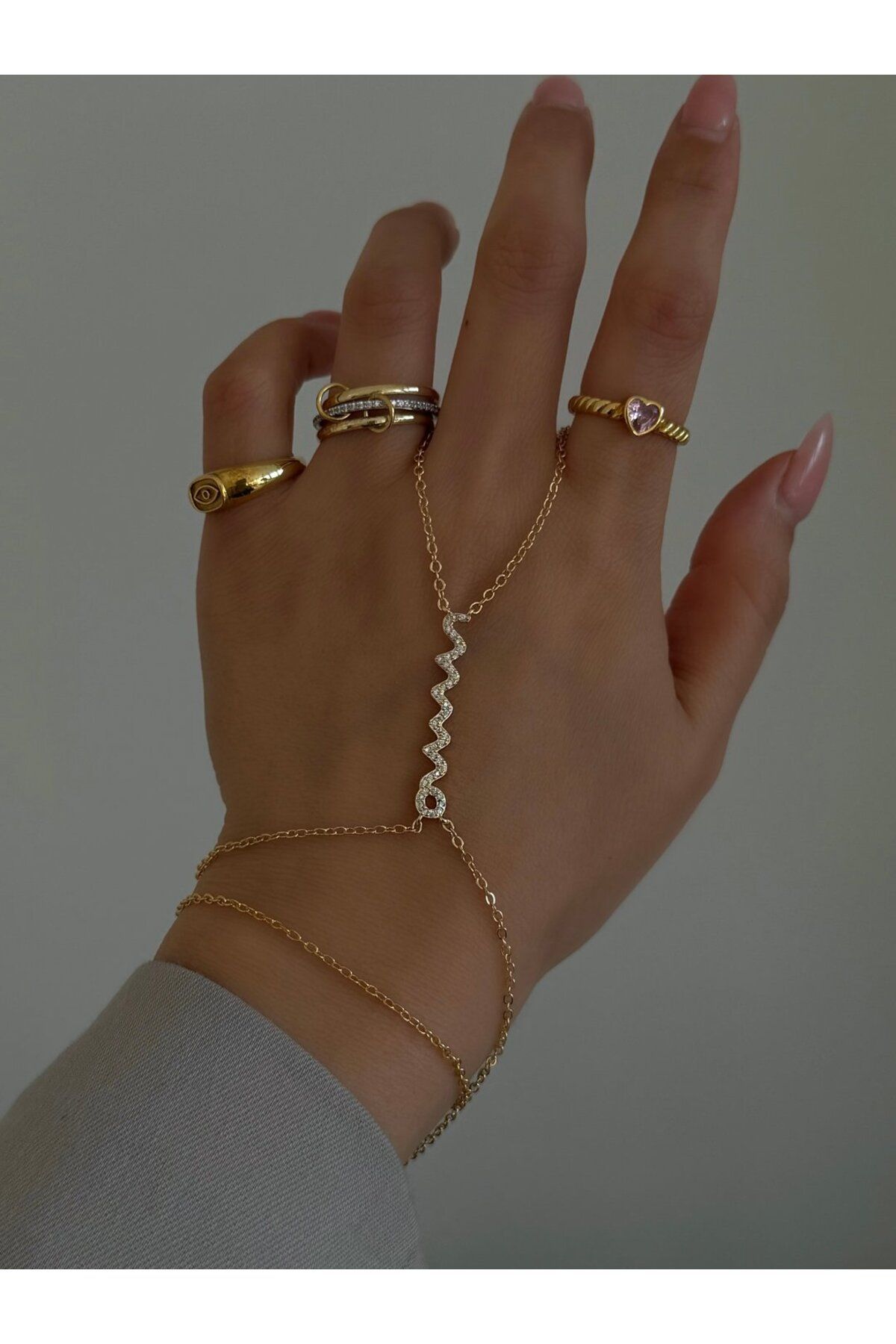 H&B Design Çelik Gold Yılan Detay Şahmeran