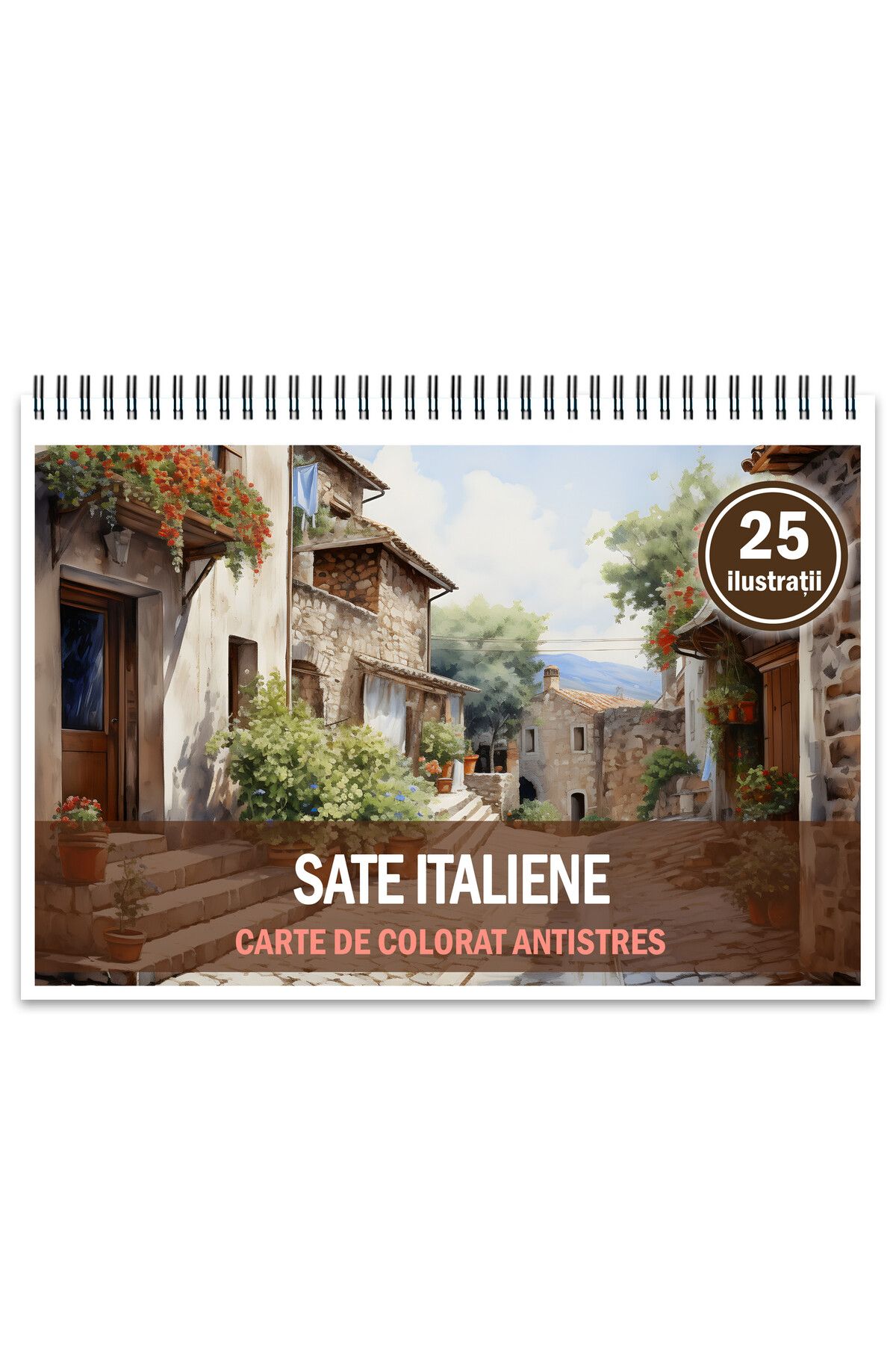 Legendary Gifts Carte De Colorat Antistres, 25 De Ilustratii Sate Italiene, 56 Pagini, Format: A5 - One Size