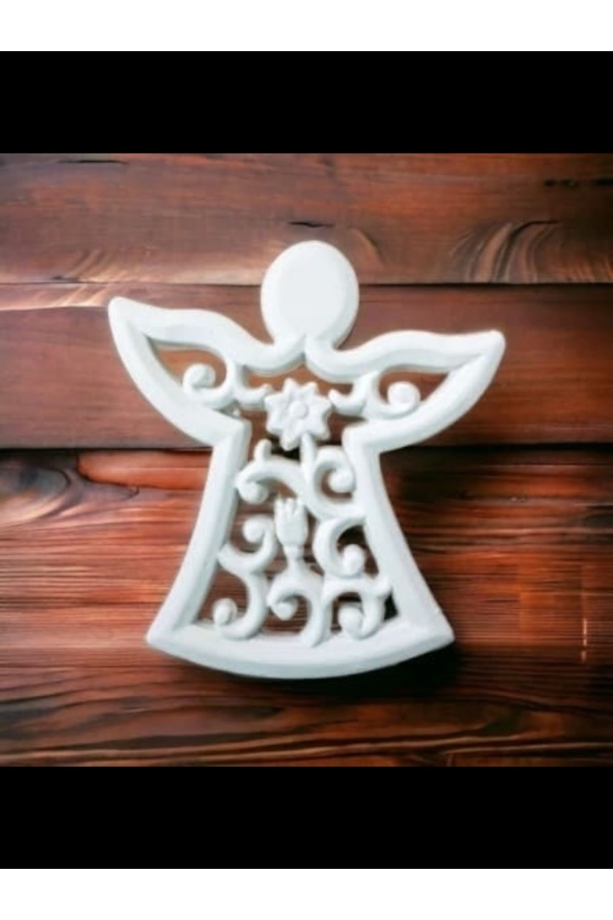 Atölye Kiraz Dantel Desenli Aytaşı Melek Figürü – El Boyamasına Uygun 15x4x1 cm