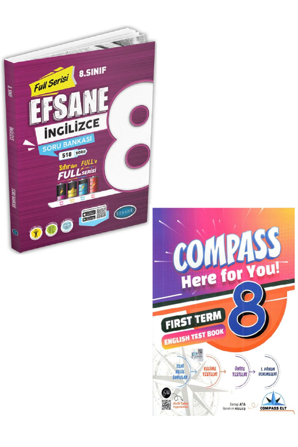Efsane Yayınları 8.Sınıf Efsane Full Serisi İNGİLİZCE Soru Bankası + 8.Sınıf Compass İngilizce Test Book -2 KİTAP SET