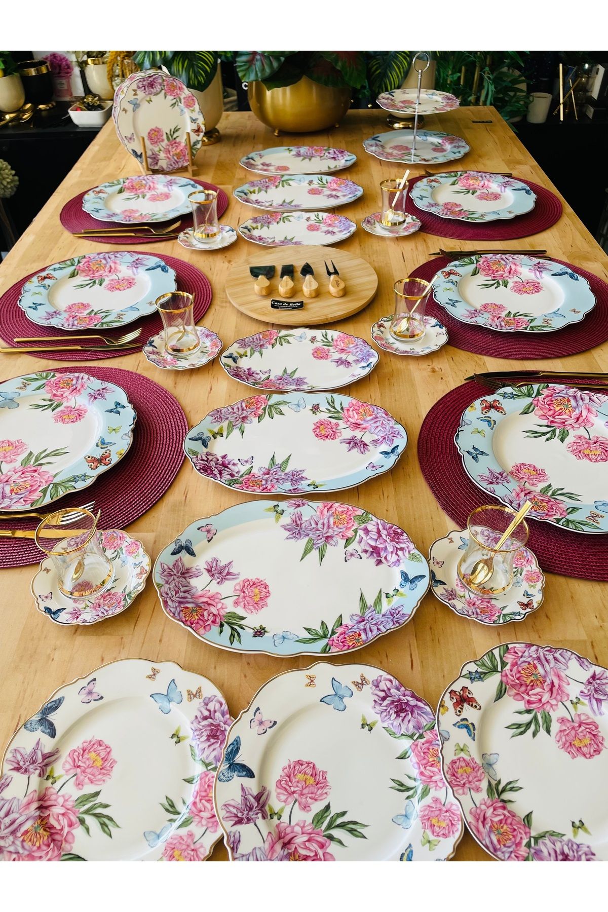 CASA DE BELLA Lotus 42 Parça 6 Kişilik Bone China Kahvaltı Takımı