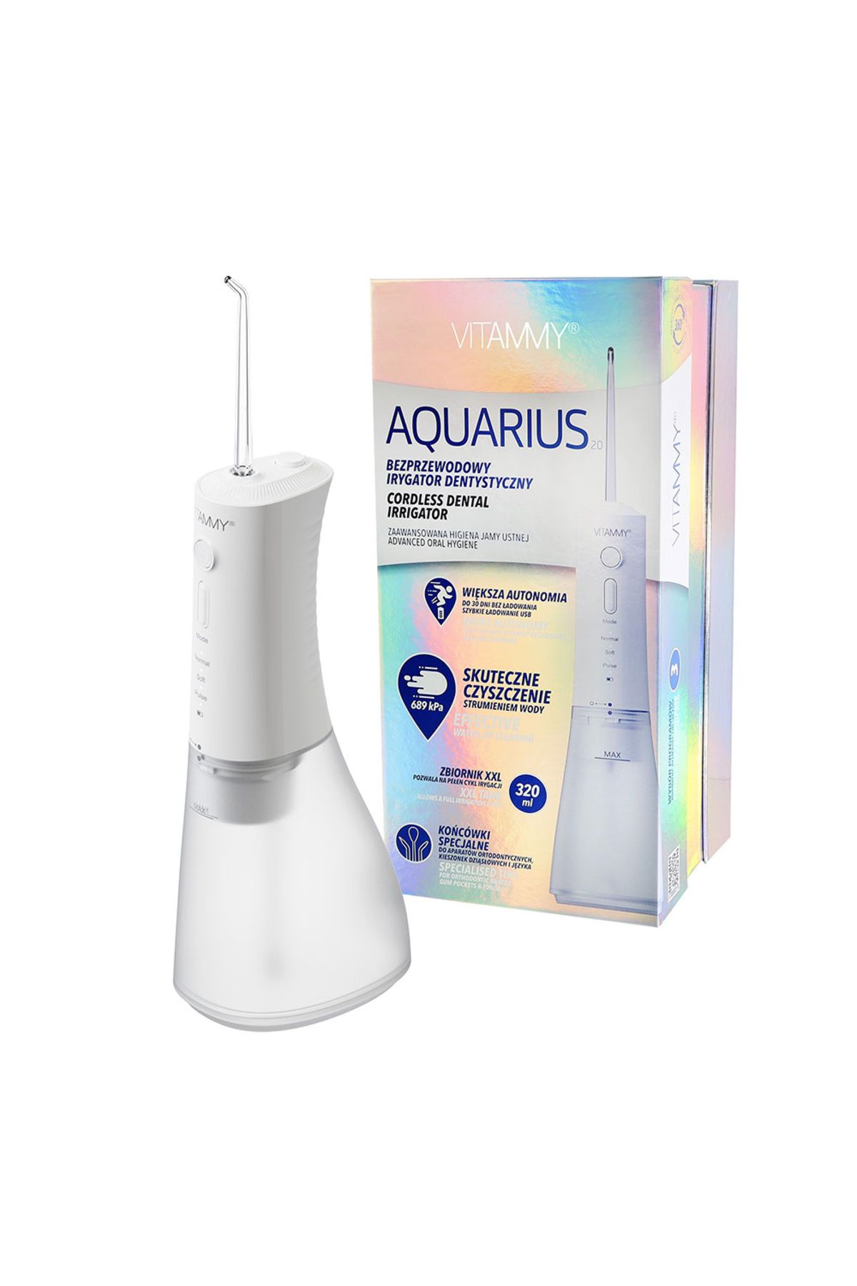 Vitammy Irigator Oral/ Dus Bucal Vitammy Aquarius, Incarcare Wireless, 3 Moduri De Functionare - One Size
