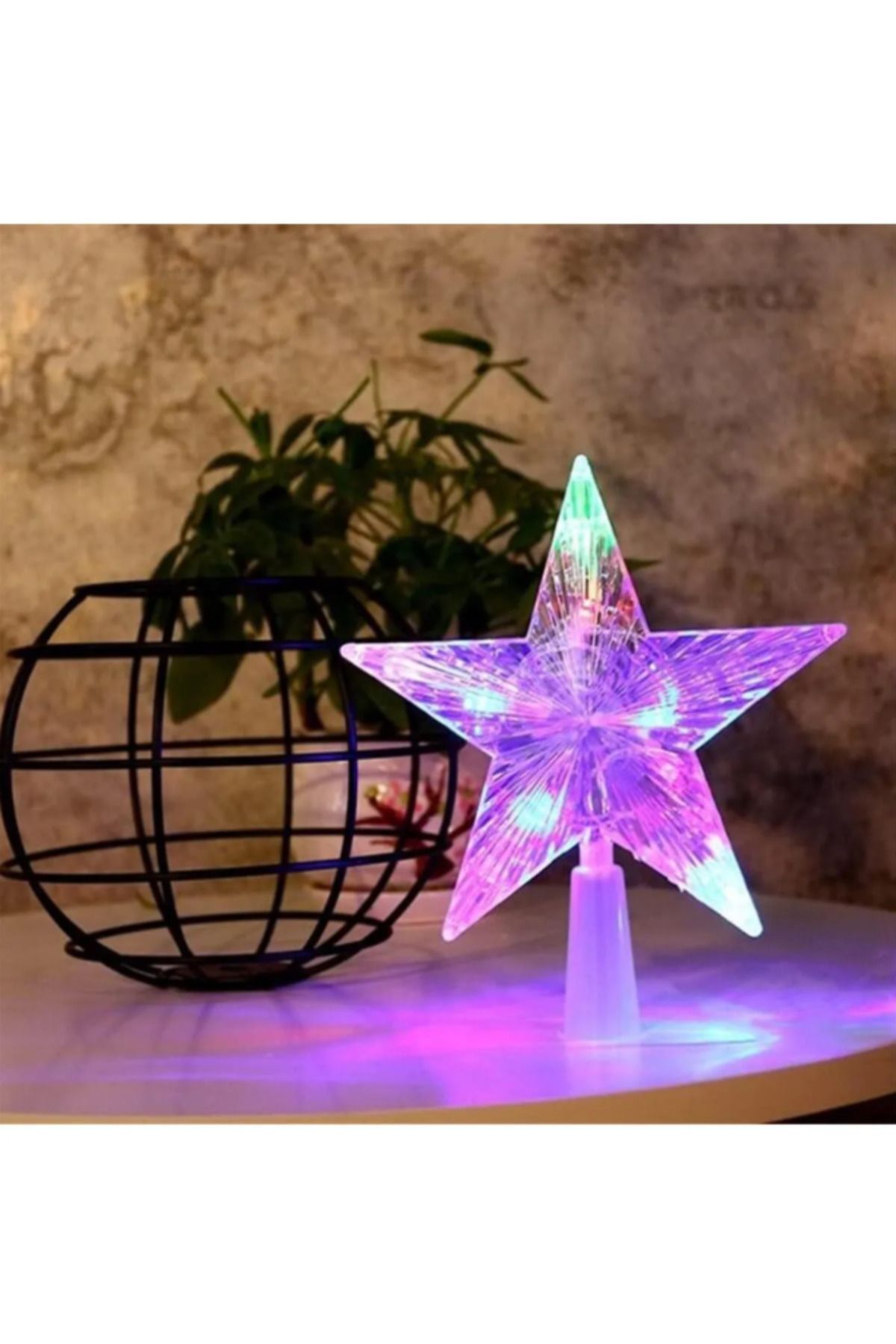 buradanaldım 21 cm Yılbaşı Süs Tepe Lambası Karışık Renk Fişli Led