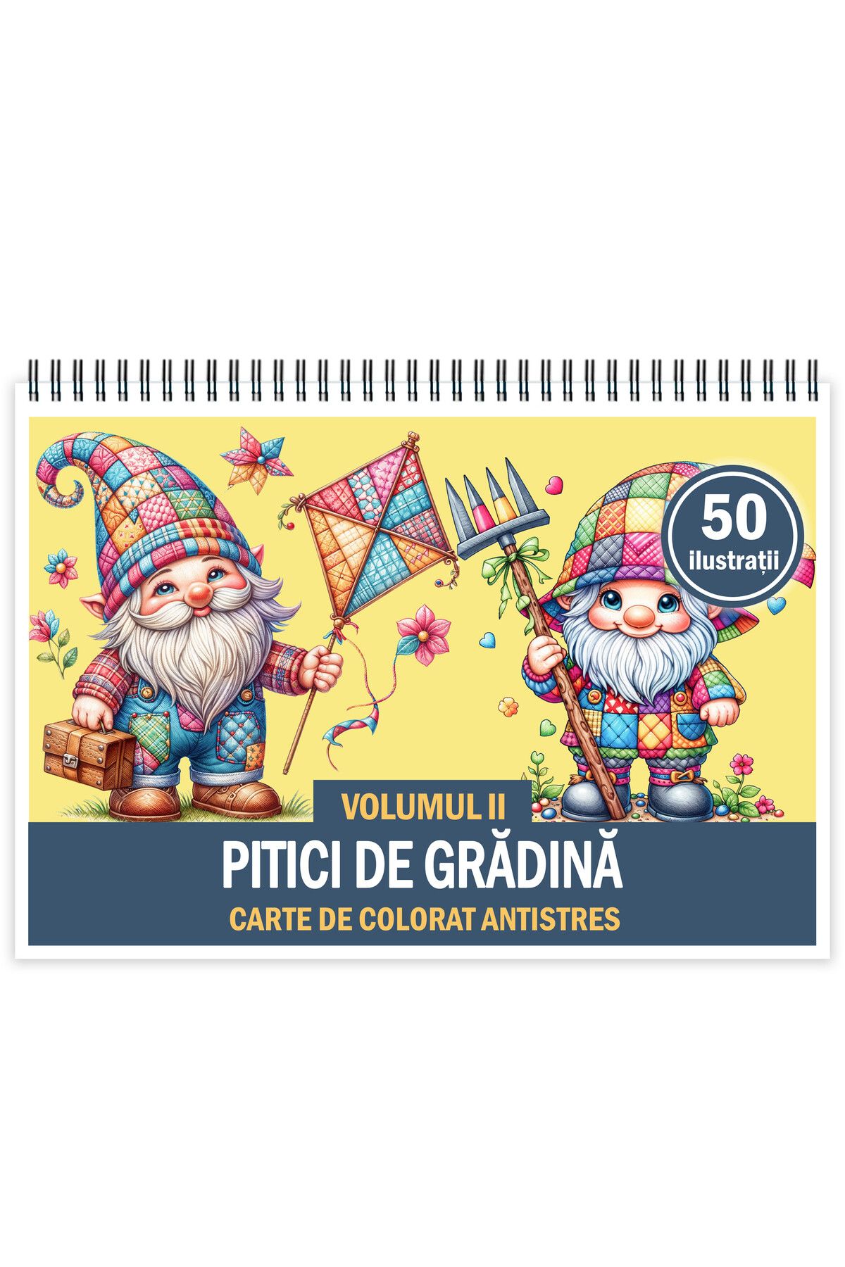 Legendary Gifts Carte De Colorat Antistres, 50 De Ilustrații Cu Pitici De Grădină - Volumul Ii, 106 Pagini, Format: A5 - One Size