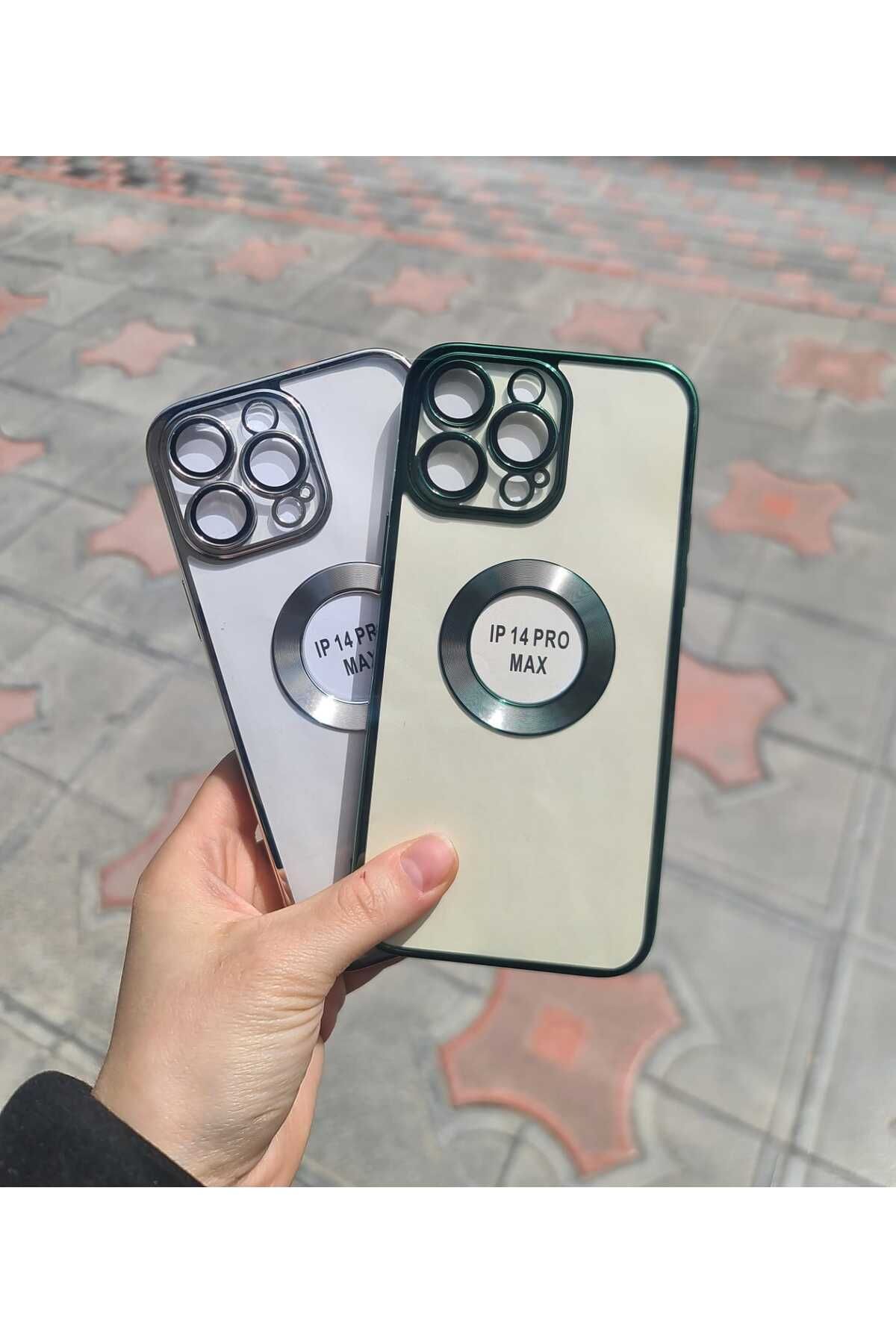 CEP-HANE Apple iPhone 14 Pro Max Şeffaf Kamera Korumalı Logo Detaylı Premium Yanları Parlak Telefon Kılıfı
