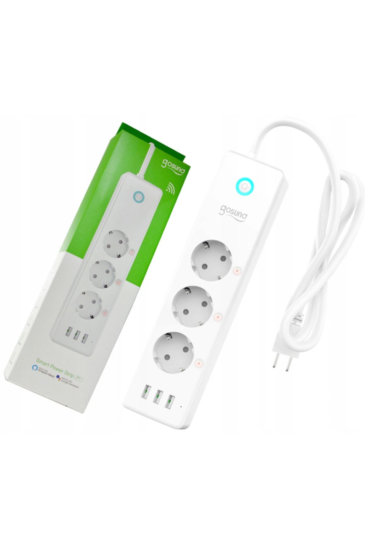 Gosund-Prelungitor inteligent P1, fără fir, 3 prize, 3xUSB, 15w, 3a, comutator, 1,5 m, Android/iOS 1