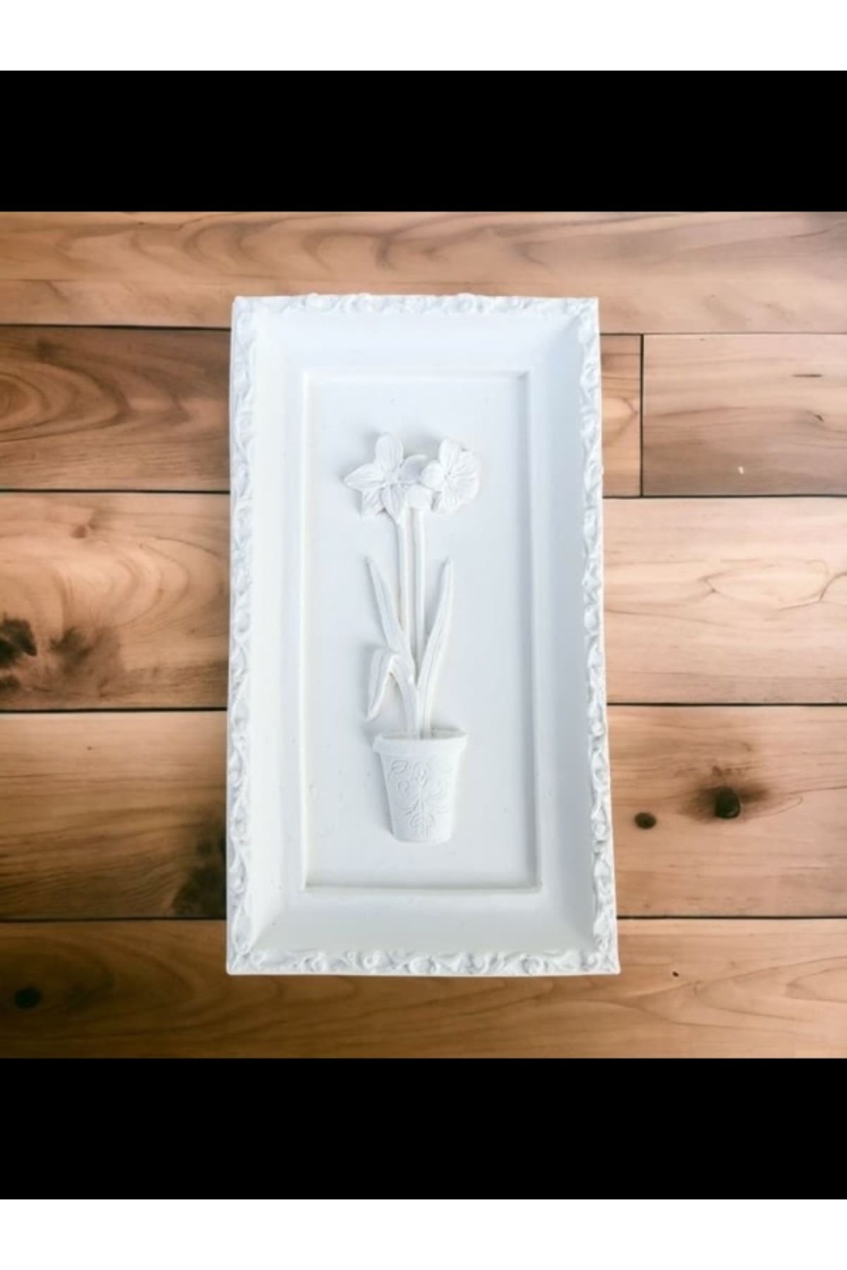 Atölye Kiraz Çerçeveli Çiçek Desenli Dekoratif Pano – Aytaşı Malzeme, Boyanabilir 13x7x2 cm