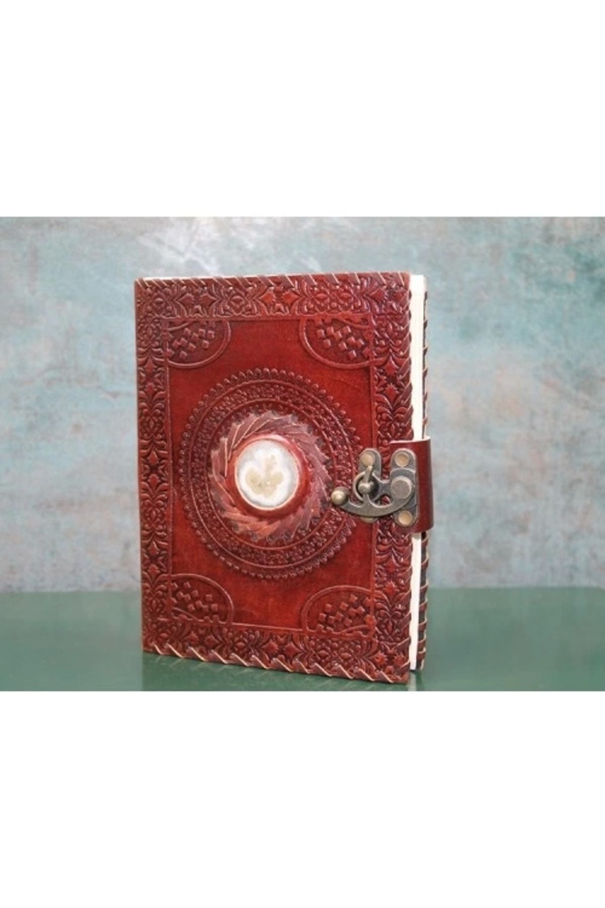PRATİKOBA Taşlı Deri Defter Model 3