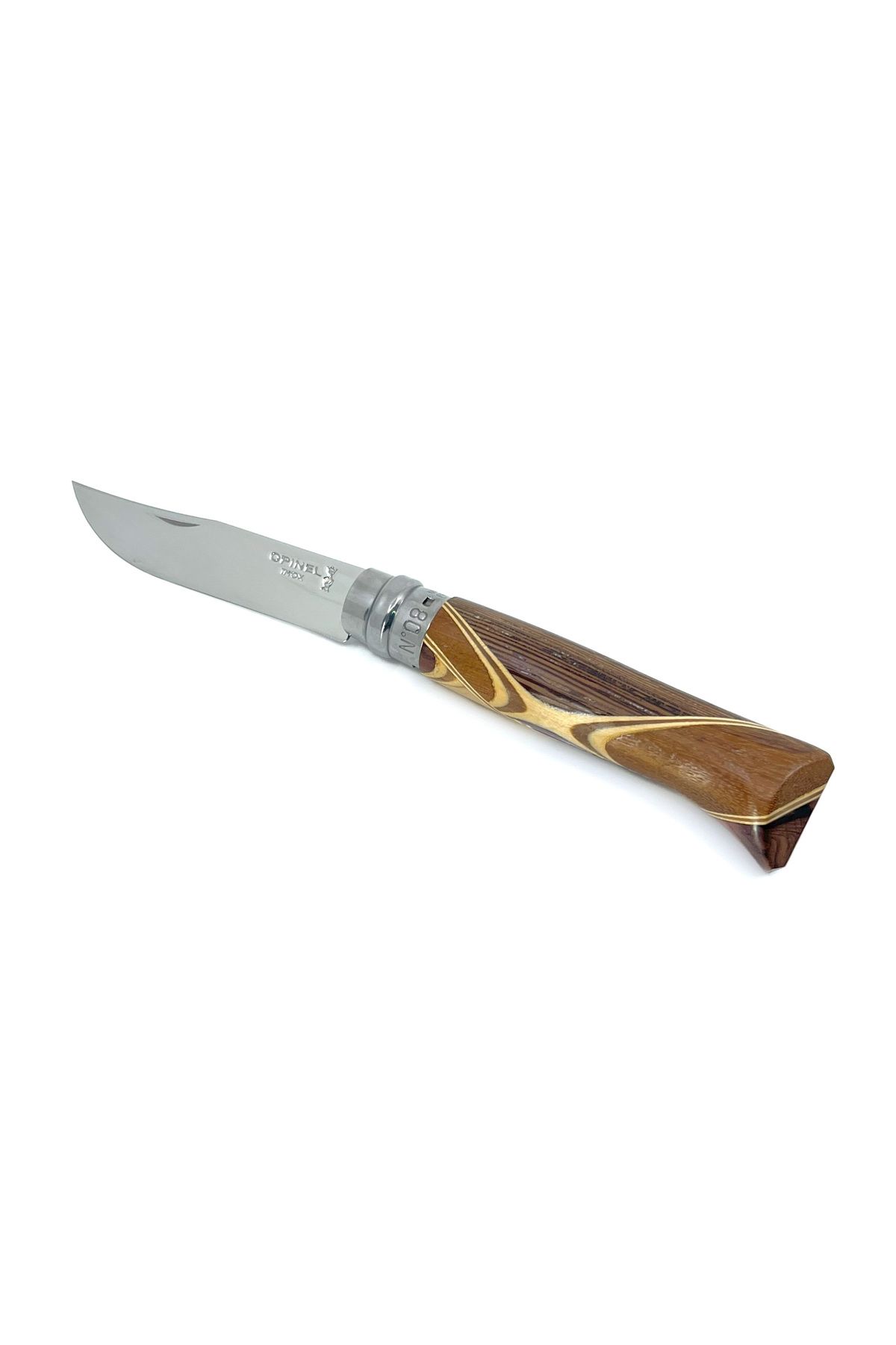 Opinel No.8 Laminated Birch Özel Seri Paslanmaz Bıçak - Kahverengi