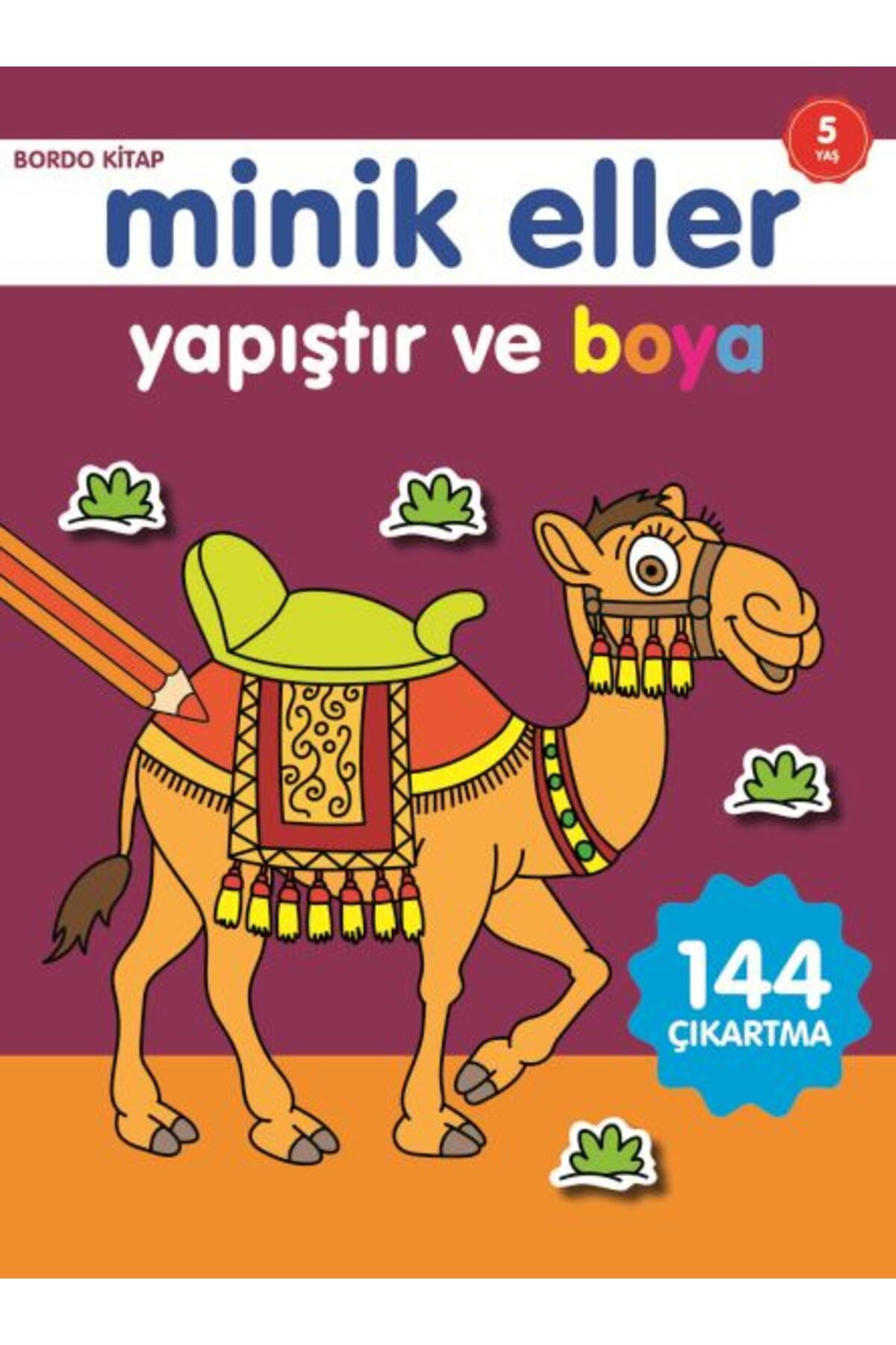 0-6 Yaş Yayınları Minik Eller Yapıştır Ve Boya Bordo Kitap