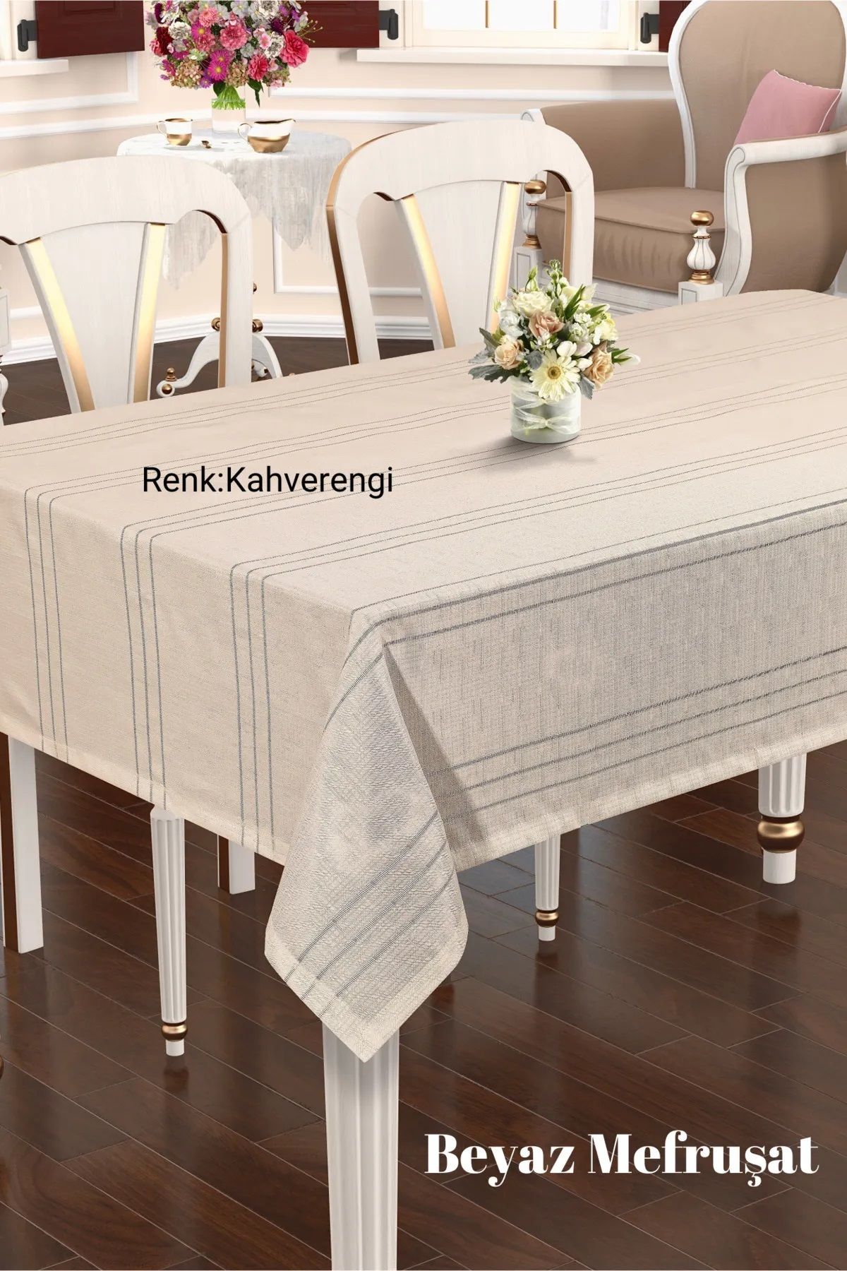 Cardea Home Collection Keten Dokuma Dertsiz Masa Örtüsü
