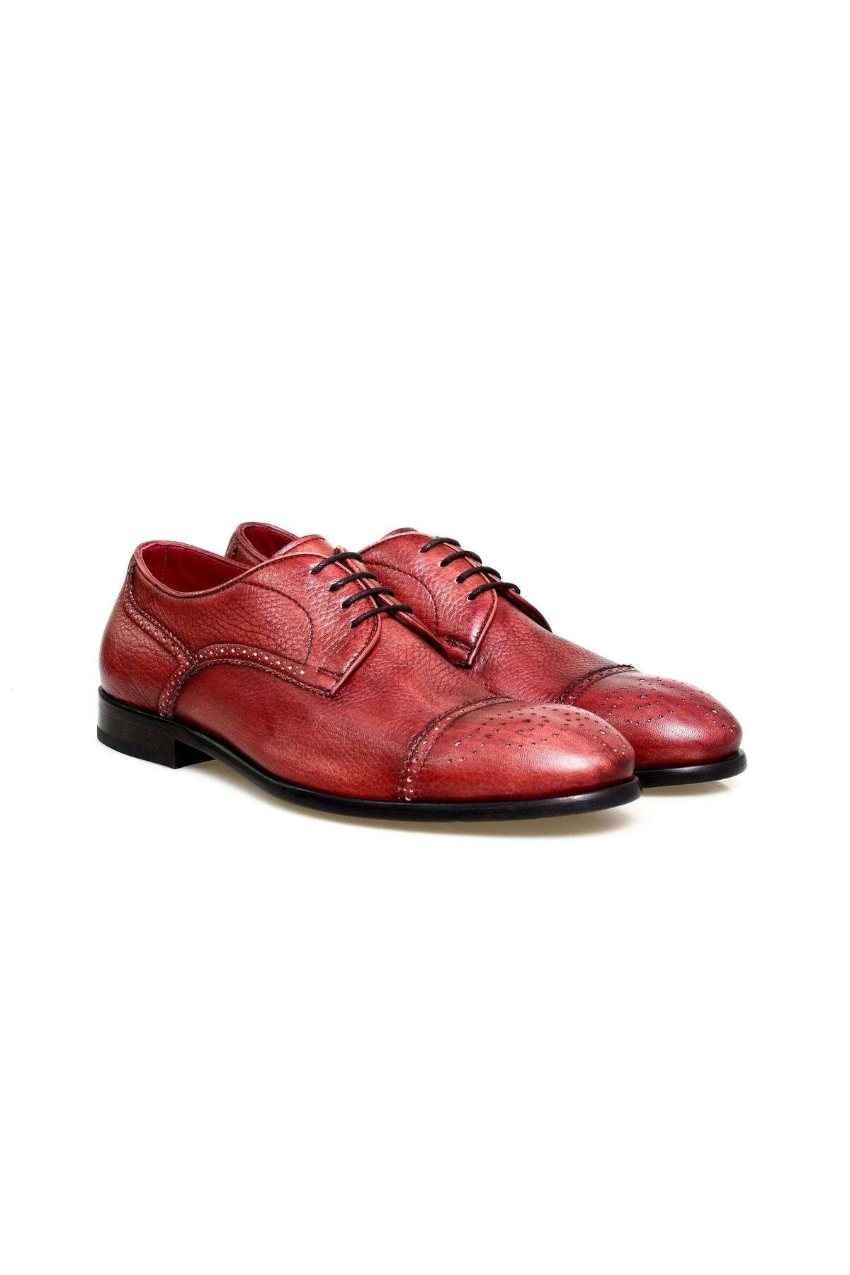 Butik BORDO RENK BAĞCIKLI HAKİKİ DERİ ERKEK AYAKKABI