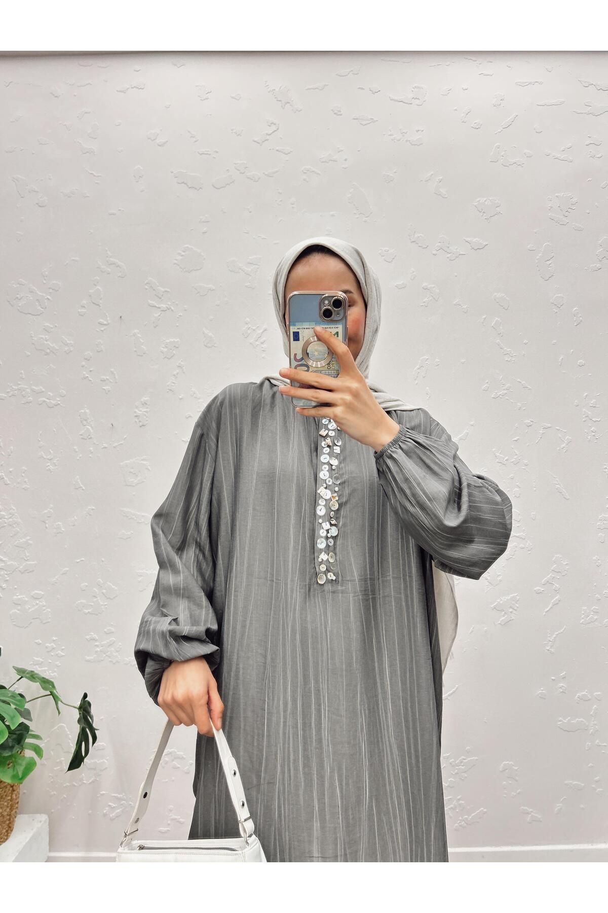 RİMA Rima Collection İnci Detaylı Dökümlü Tunik