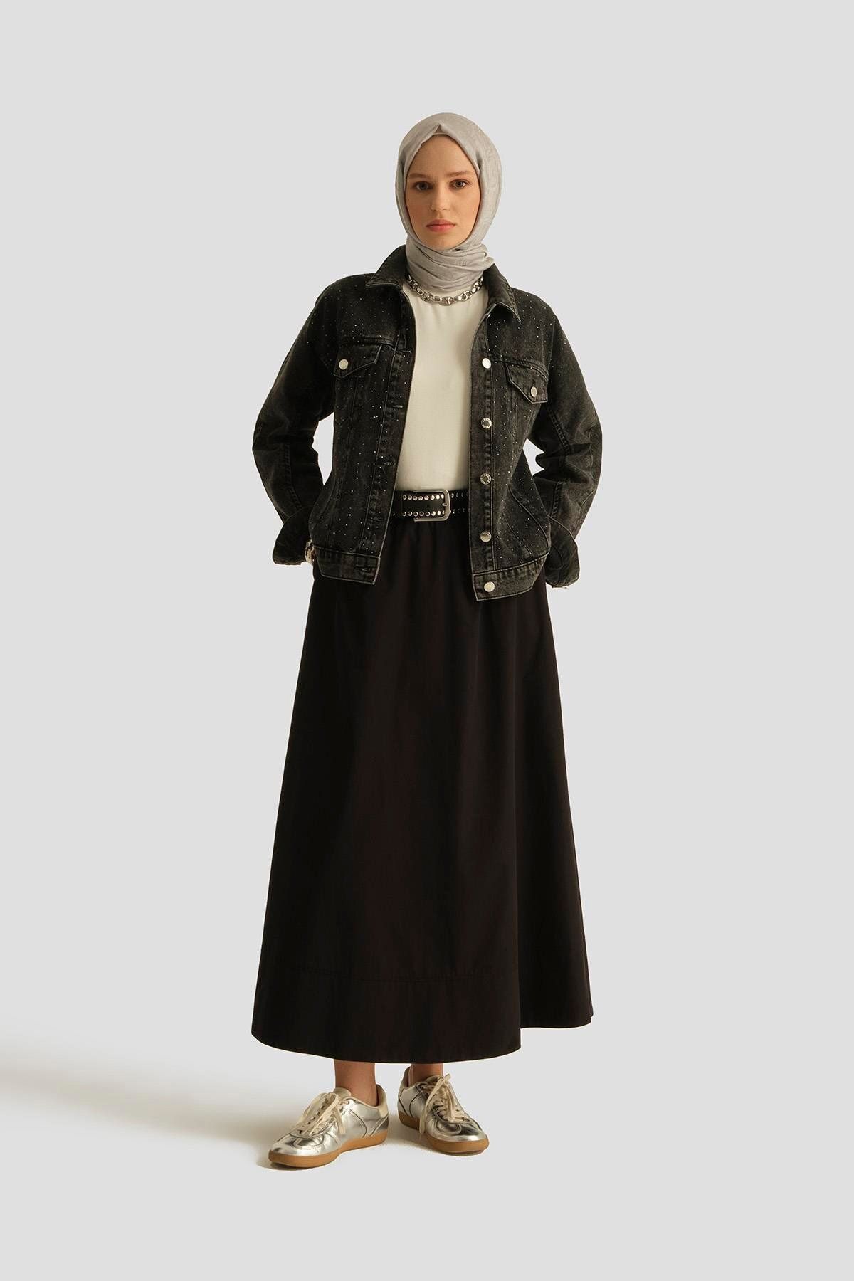 Armine Pamuklu Etek 25Y1837 Siyah
