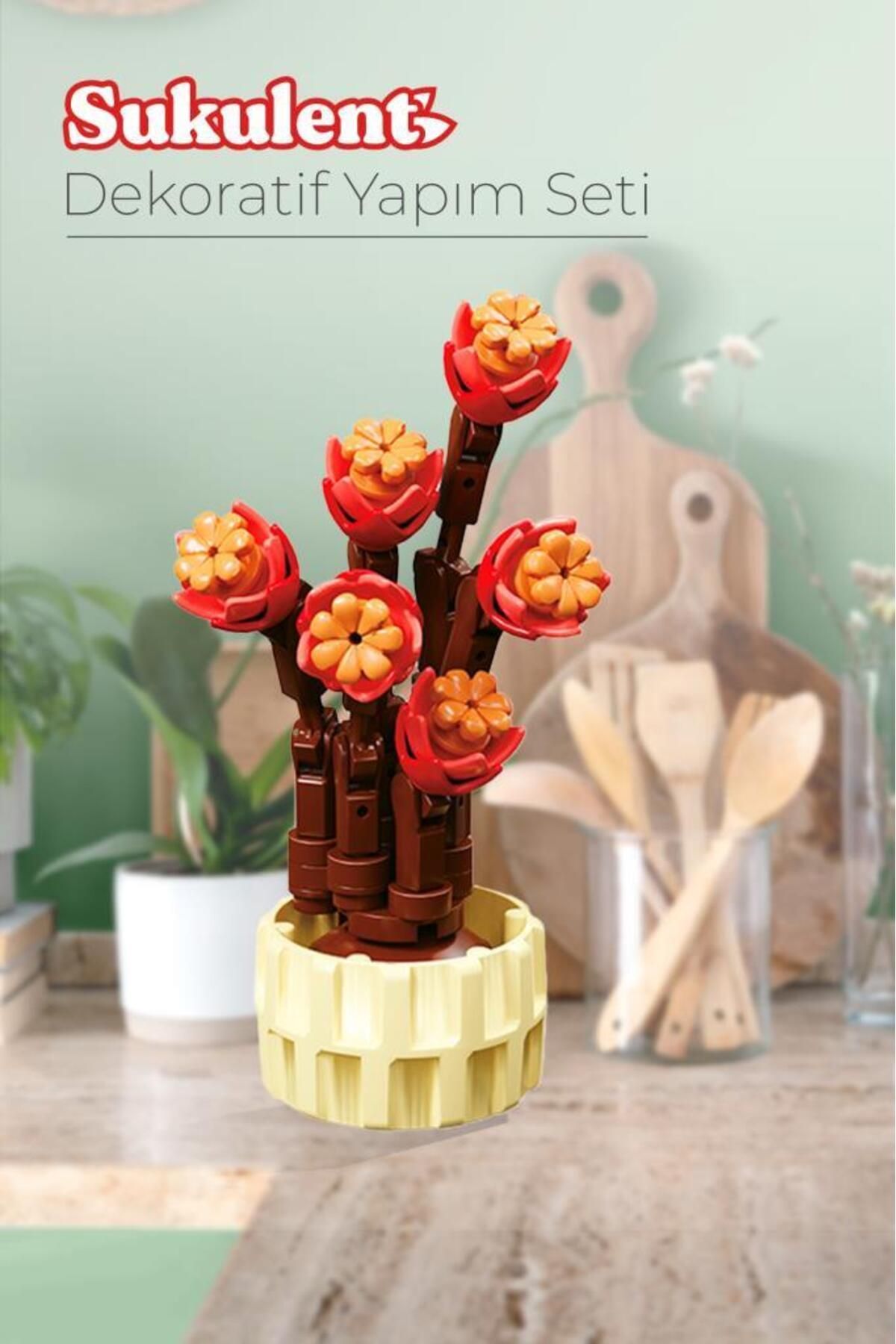 SmartFox-Iconic Decorative, Collectible and Displayable Block Succulent Flower Model Making Set 3