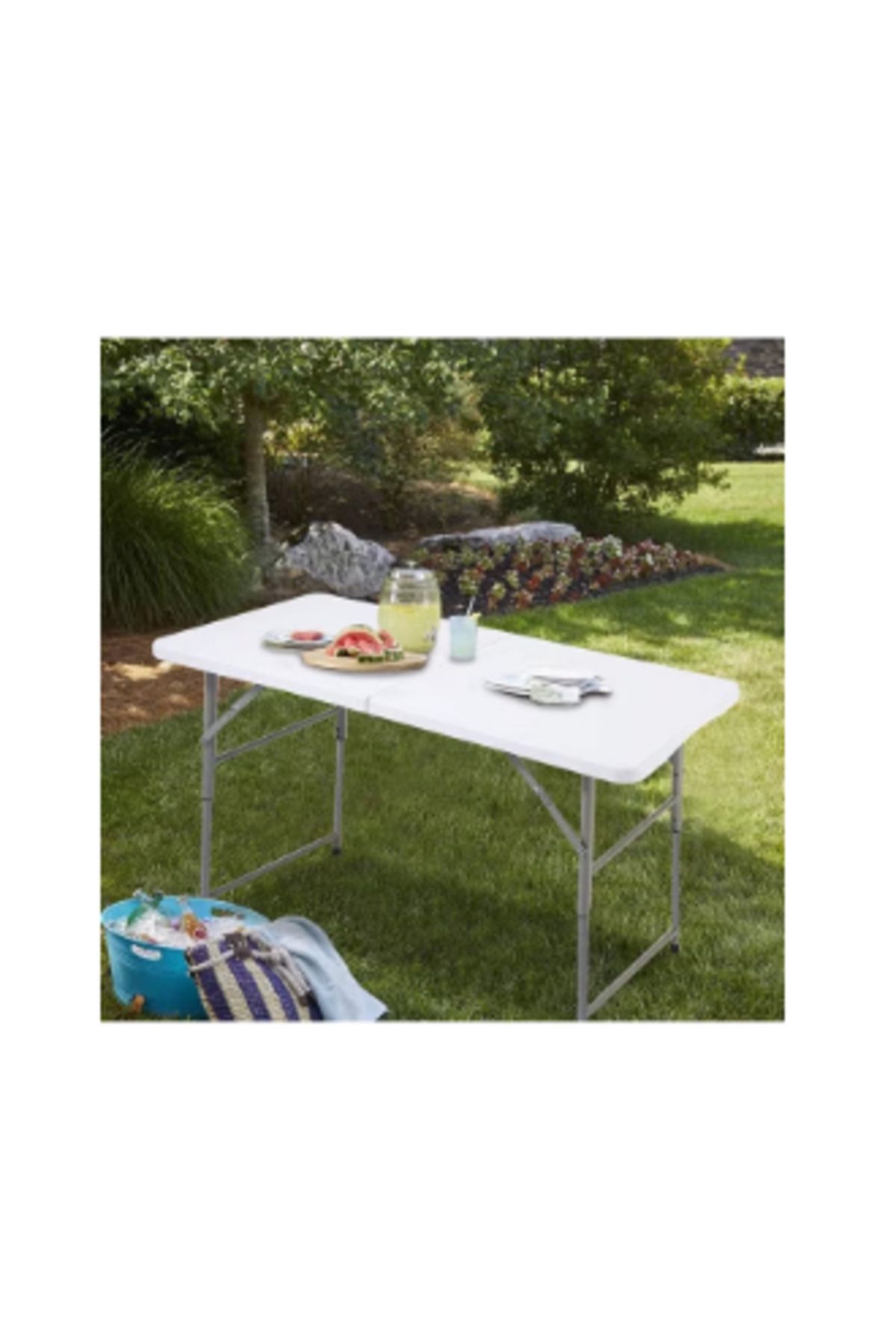 ROYAL ROSE-White folding table: practicality and elegance in one design, 120 x 70 cm 5