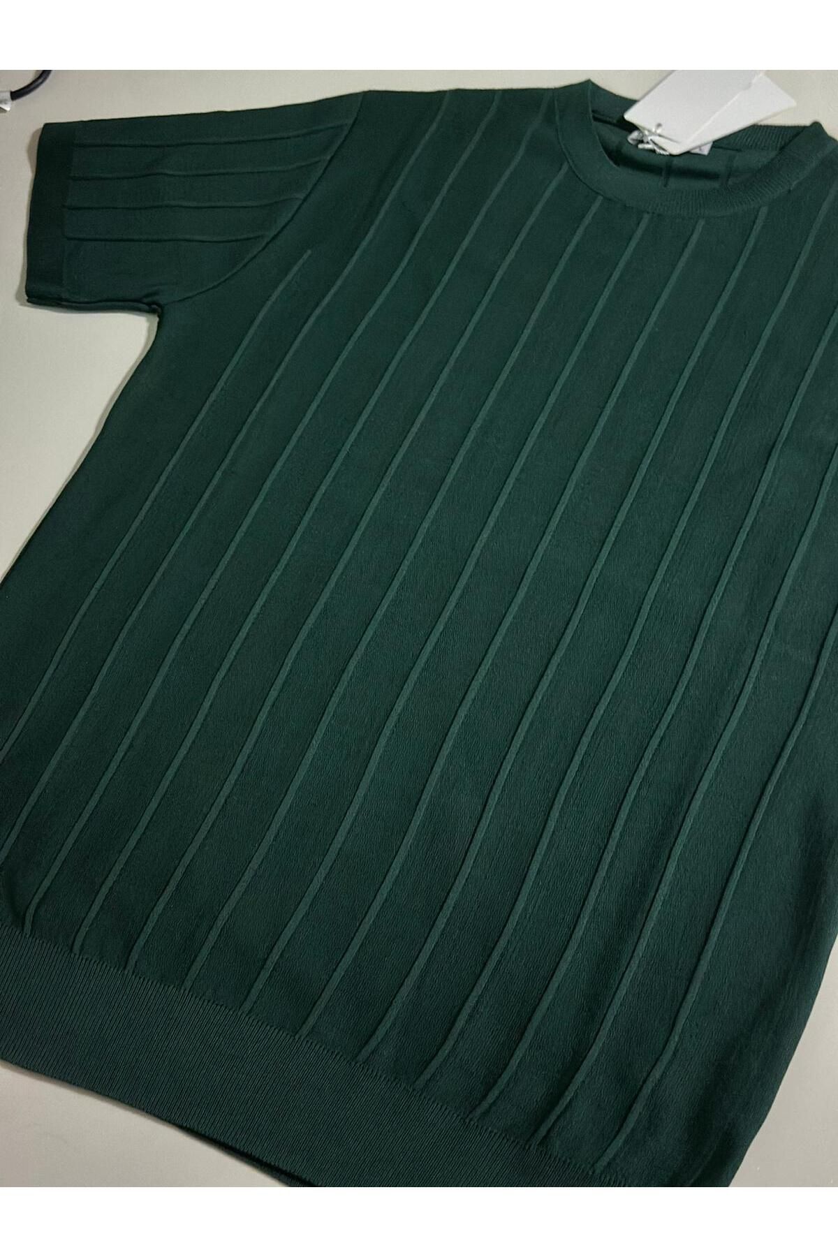 Moda Banuş Erkek Triko Bisiklet Yaka Kısa Kol Tshirt