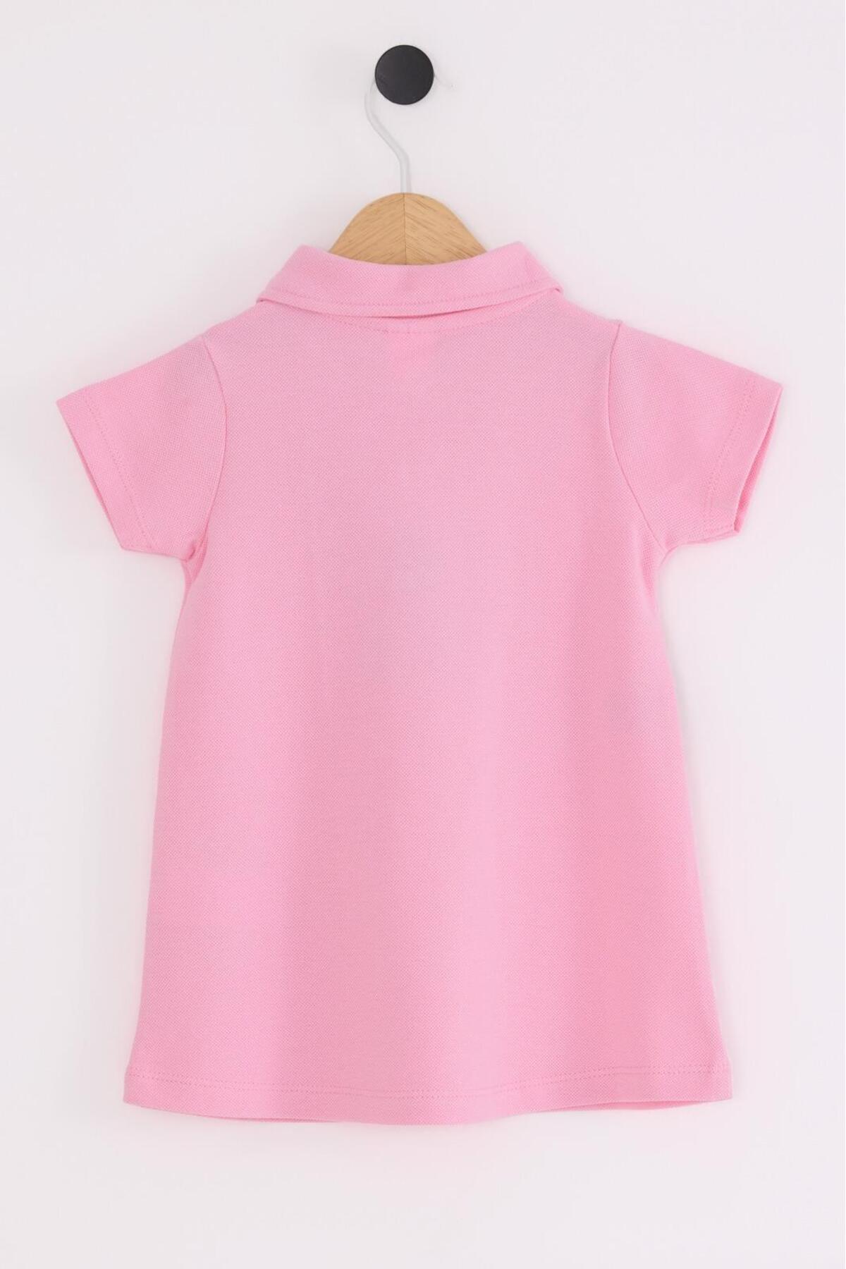 Polo Yaka %100 Pamuk Kız Çocuk Pike Elbise