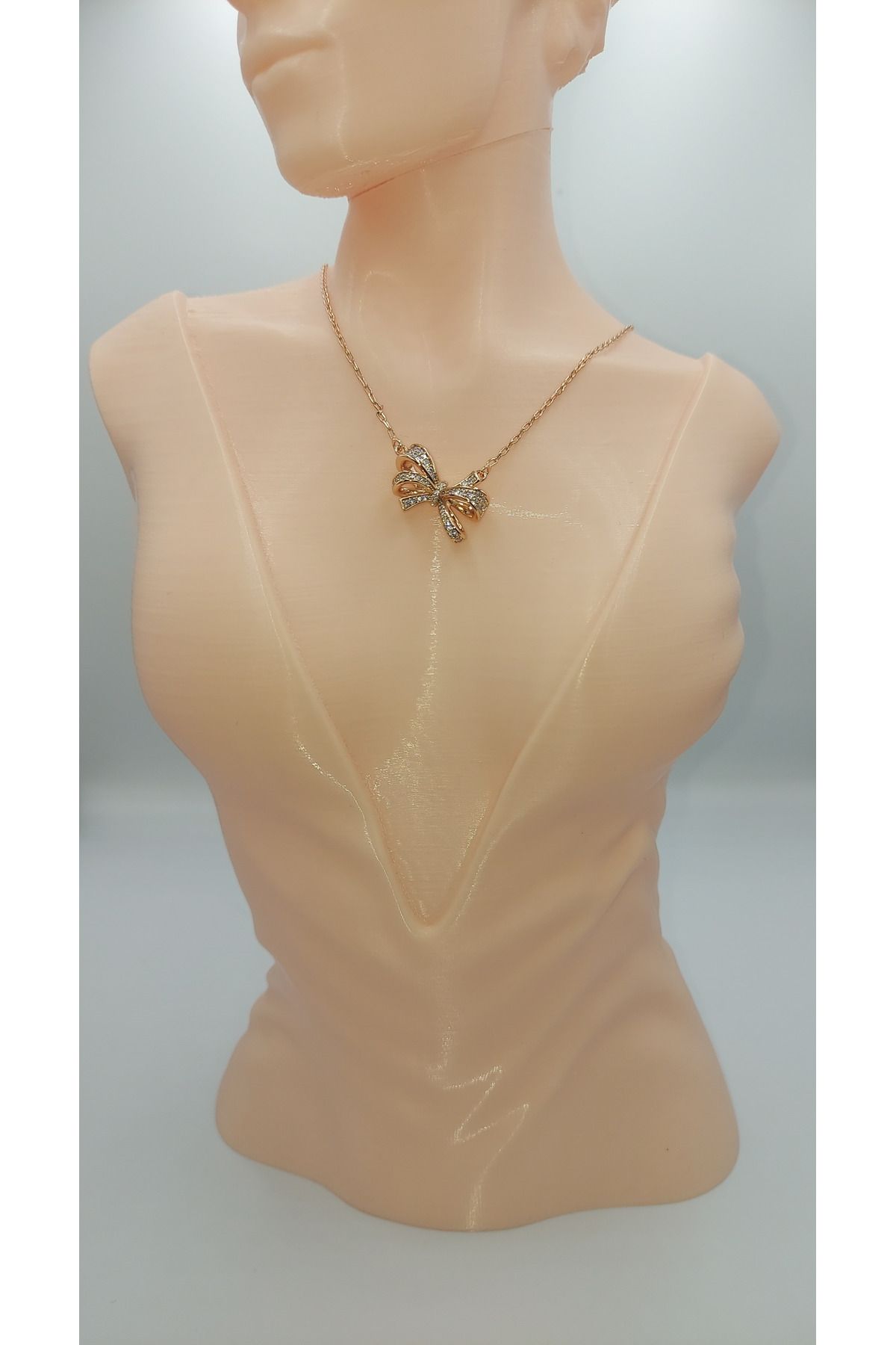 XUPING JEWELRY Xupıng Alttın Renk Kurdele Çelik Kolye