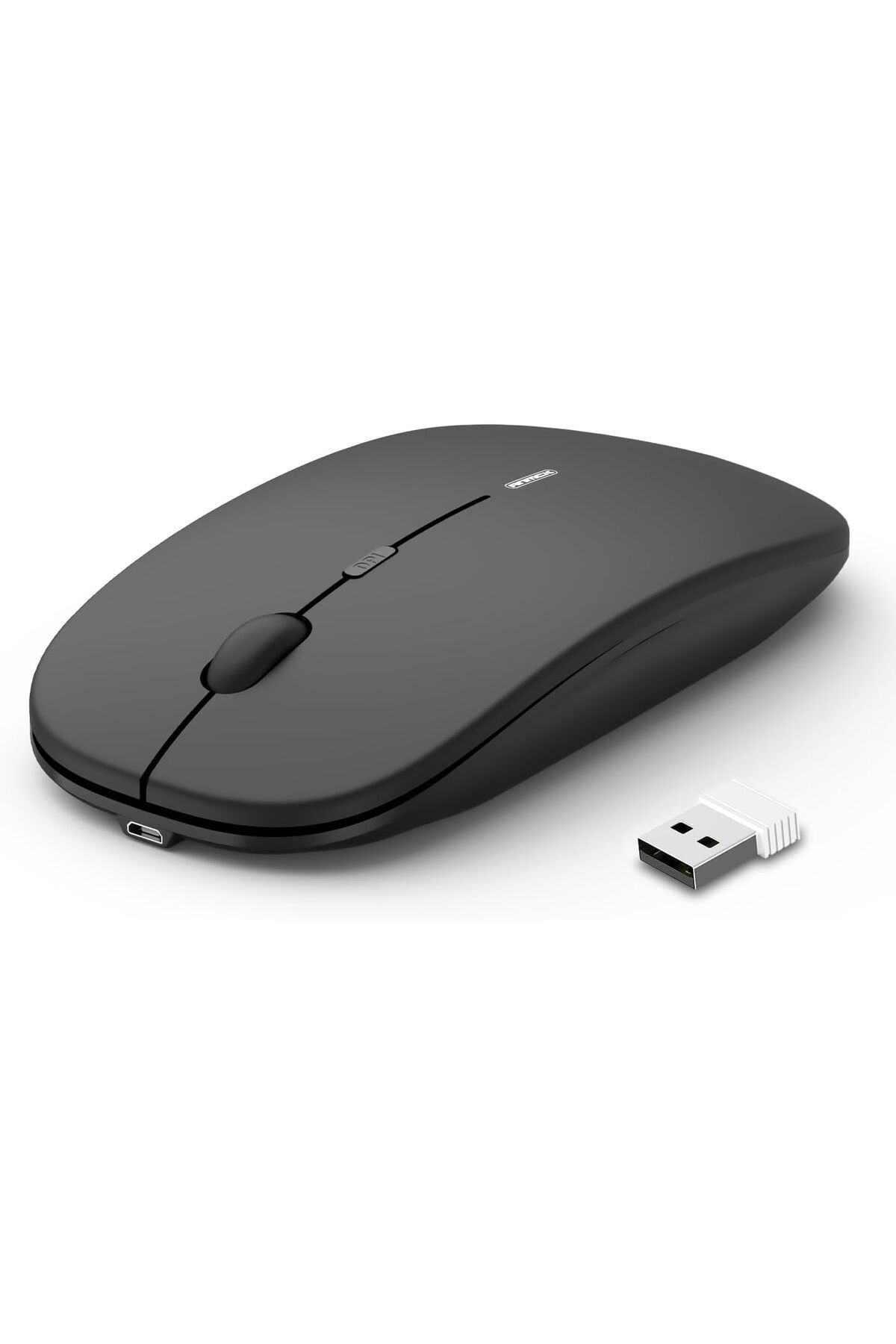 AnkaShop Kablosuz Şarj Edilebilir Sessiz Mini Mouse USB Optik Fare - Siyah