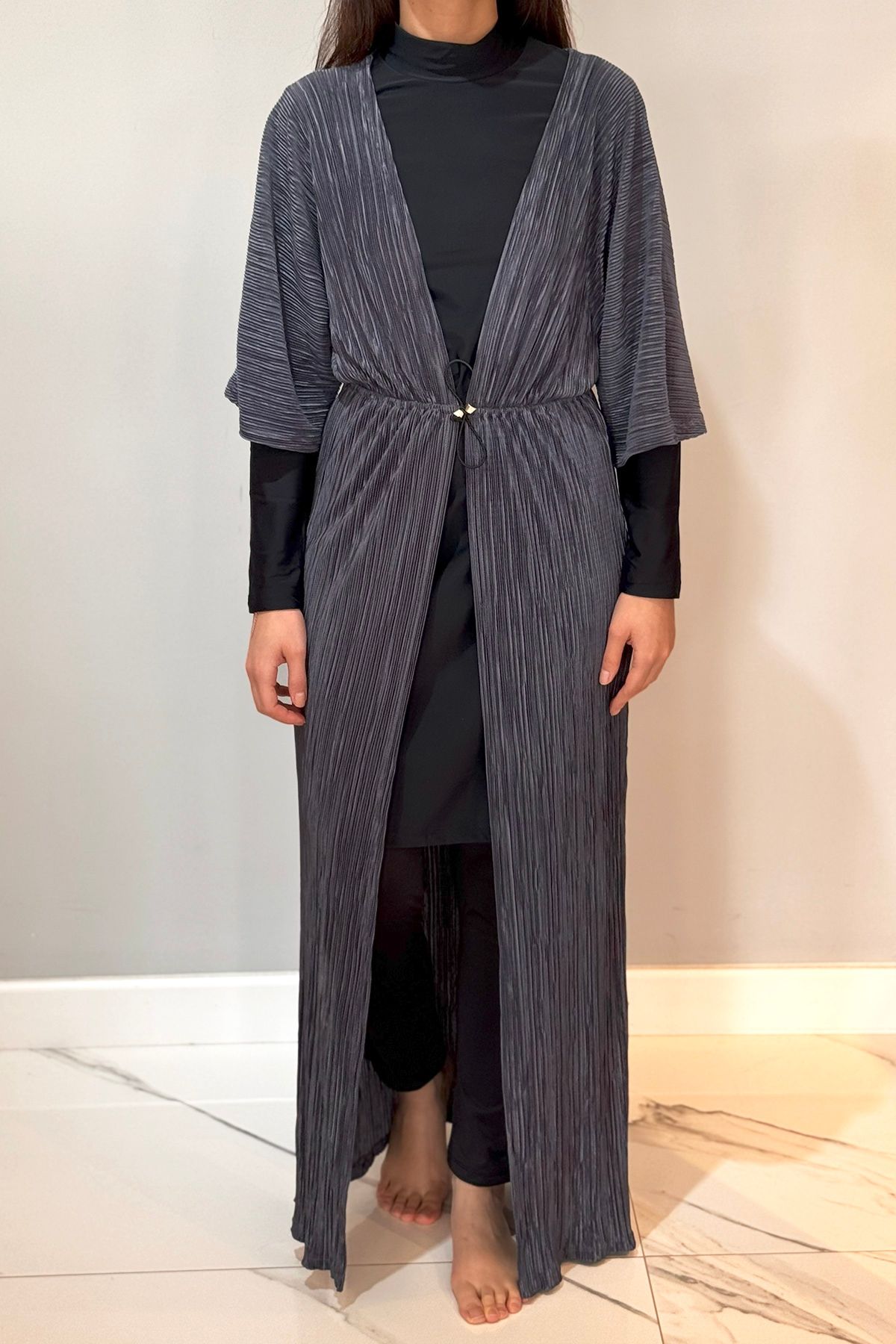 Remsa Mayo Piliseli Kimono Pareo Kaftan Bağlanabilir RPK004 Antrasit