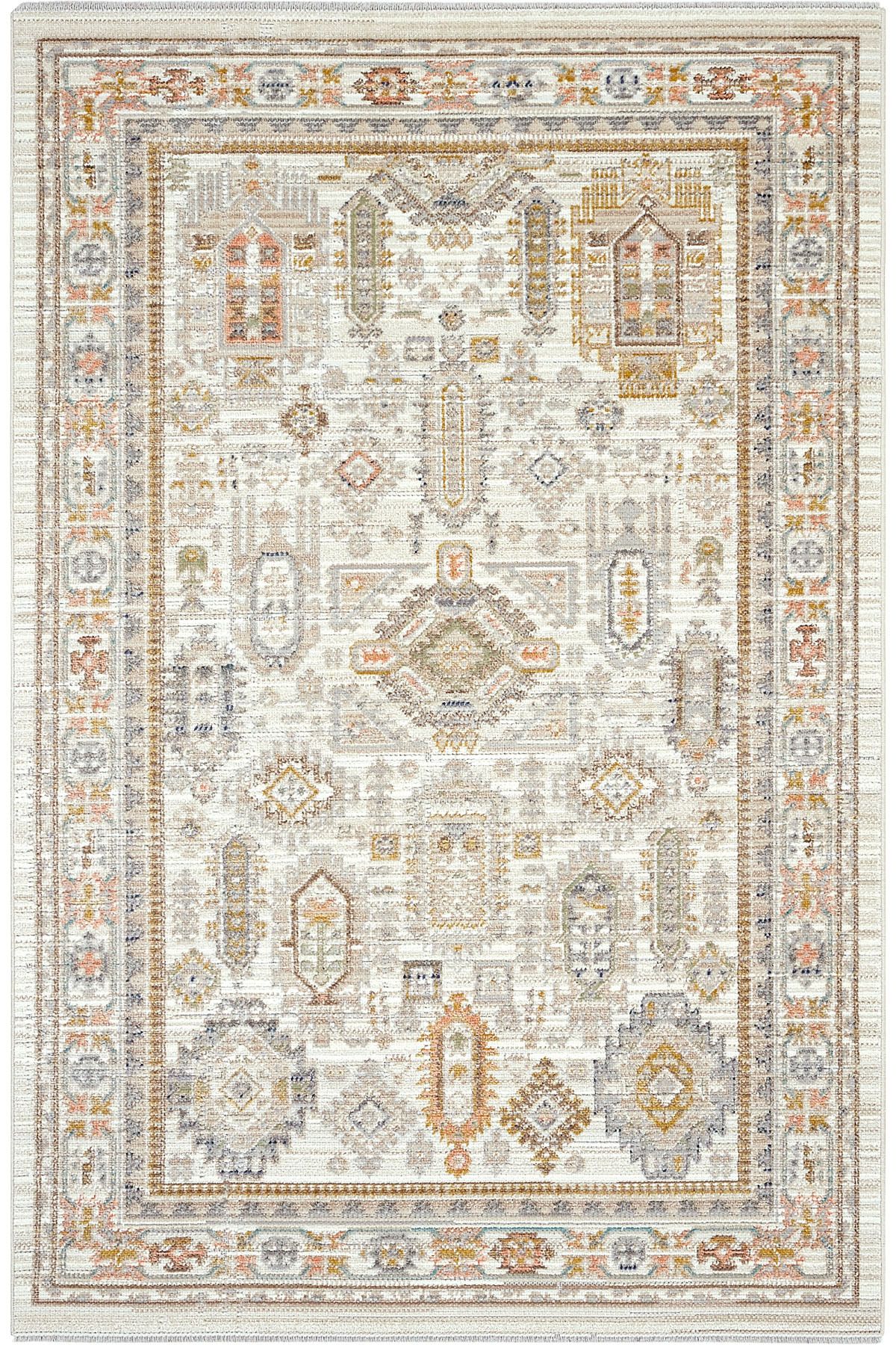Cool Halı Zaraf Krem Halı Etnik Desenli Dokuma Bohem Ev Oda Halısı Modern Oturma Odası Salon İnce Yazlık Halı