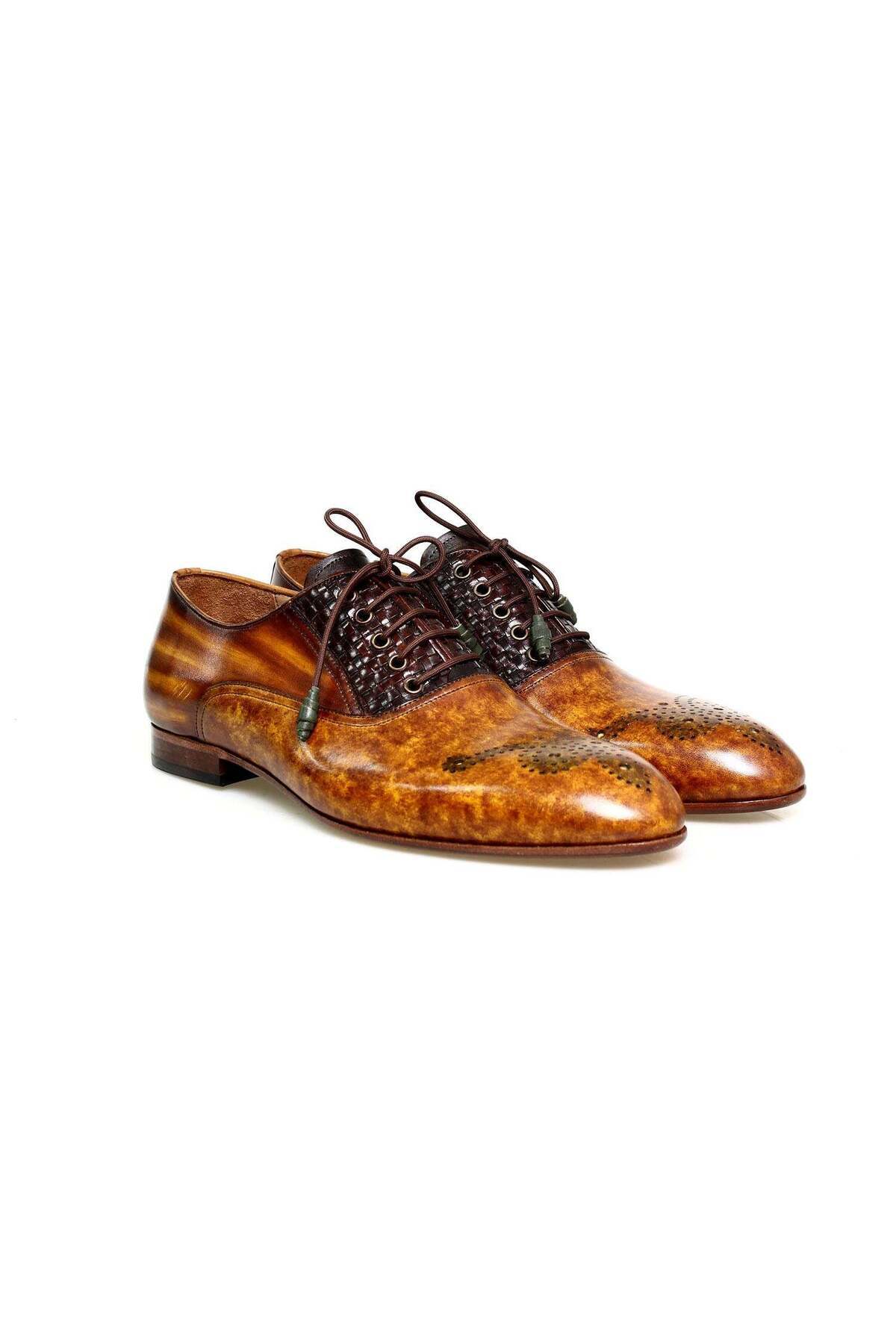 Butik TABA VE KAHVERENGİ BAĞCIKLI HAKİKİ DERİ ERKEK AYAKKABI