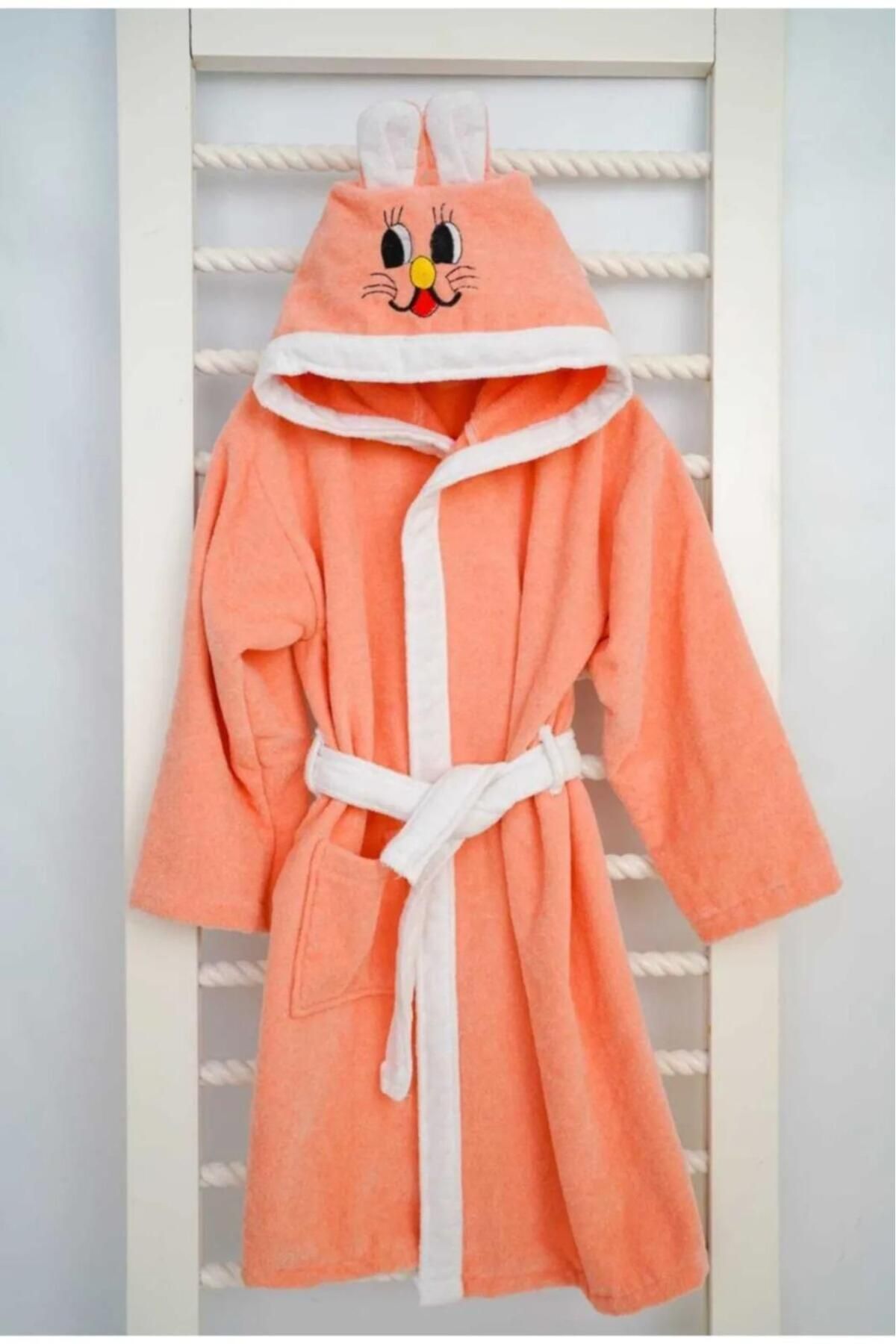 Constanza Exclusive SoftWear Pamuklu Kapüşonlu Bebek Bornoz - Çocuk Bornoz