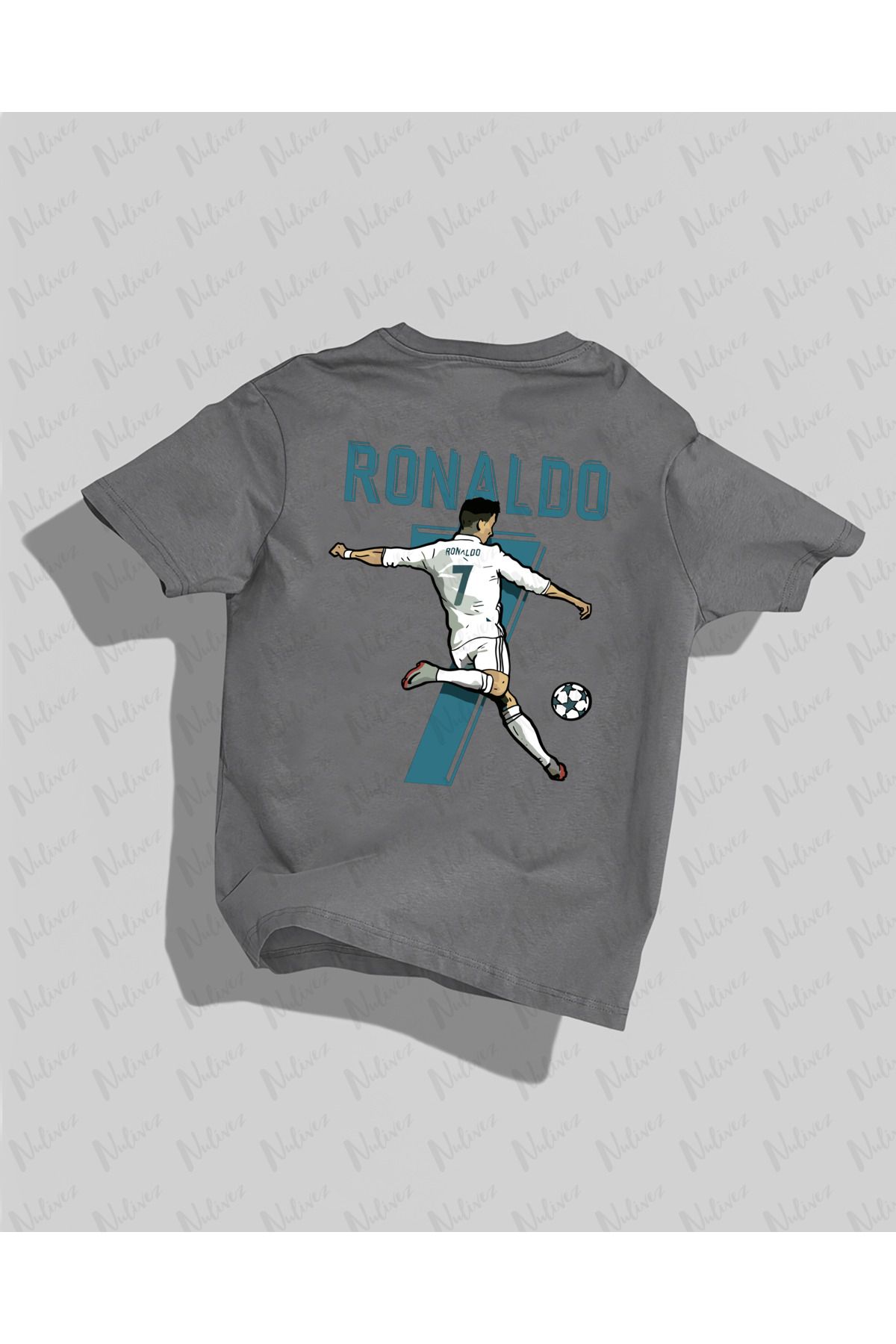 Nulivez Cristiano Ronaldo Tasarımı Baskılı Yüksek Kalite Kompakt Unisex Oversize T-Shirt