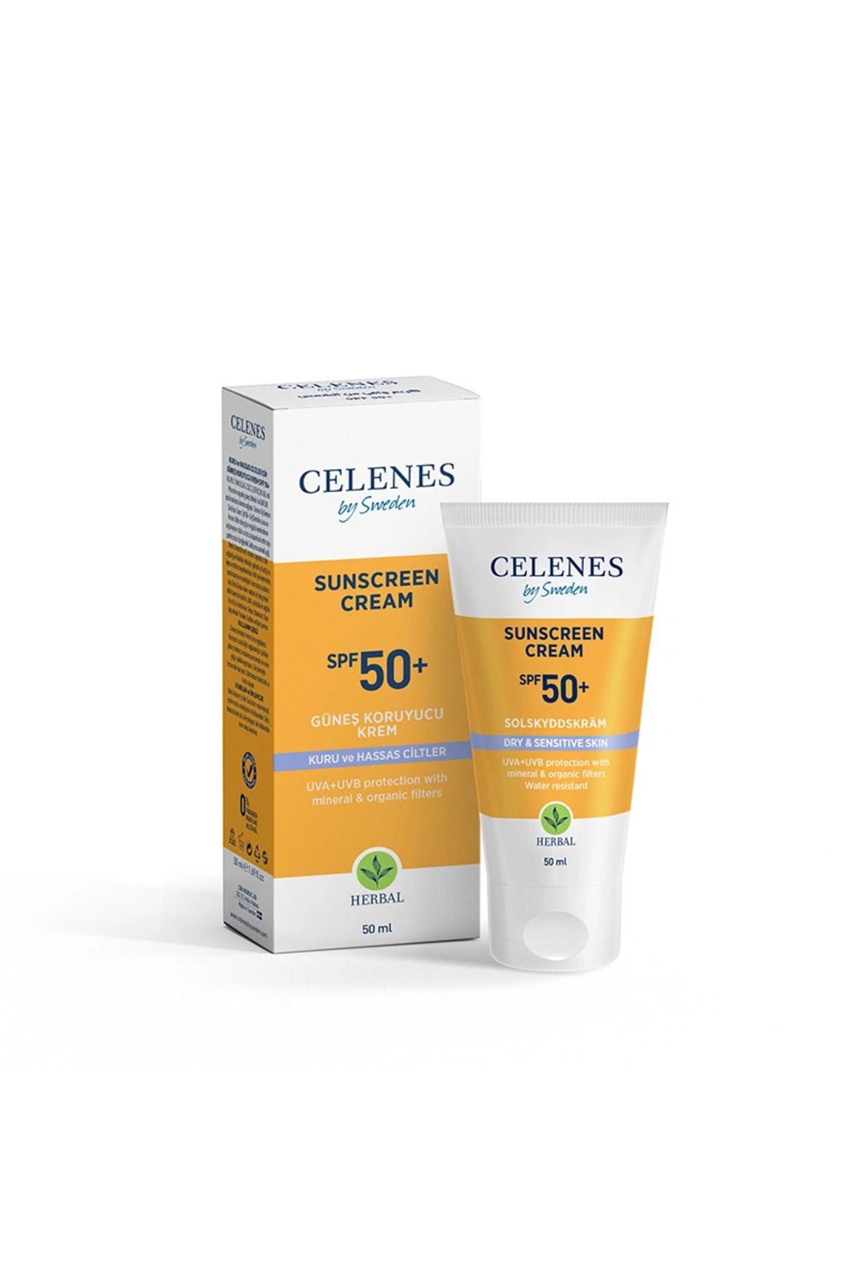 Celenes Herbal Kuru ve Hassas Ciltler Güneş Kremi Spf50 50 Ml