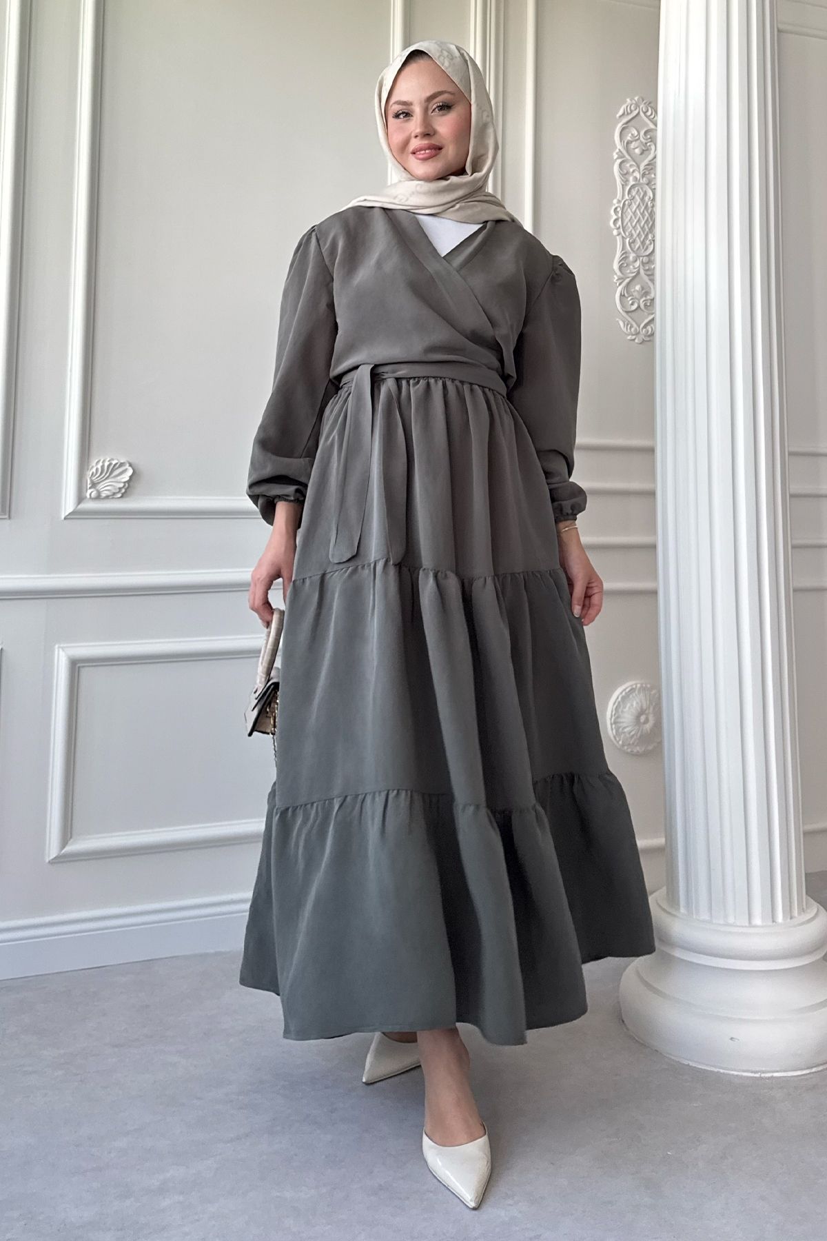 InStyle Modal Cupra Bolero Etekli Haki Takım
