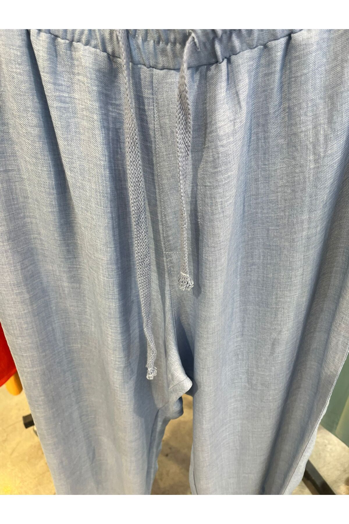 Moda Banuş İnce Rahat Kalıp Yazlık Mavi Pantolon