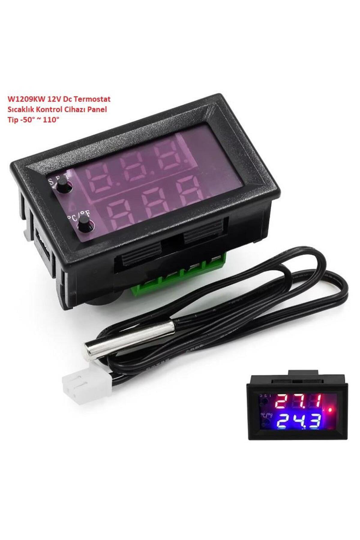 Hatfon Elektronik W1209KW 12V Dc Termostat Sıcaklık Kontrol Cihazı Panel Tip -50° ~ 110°