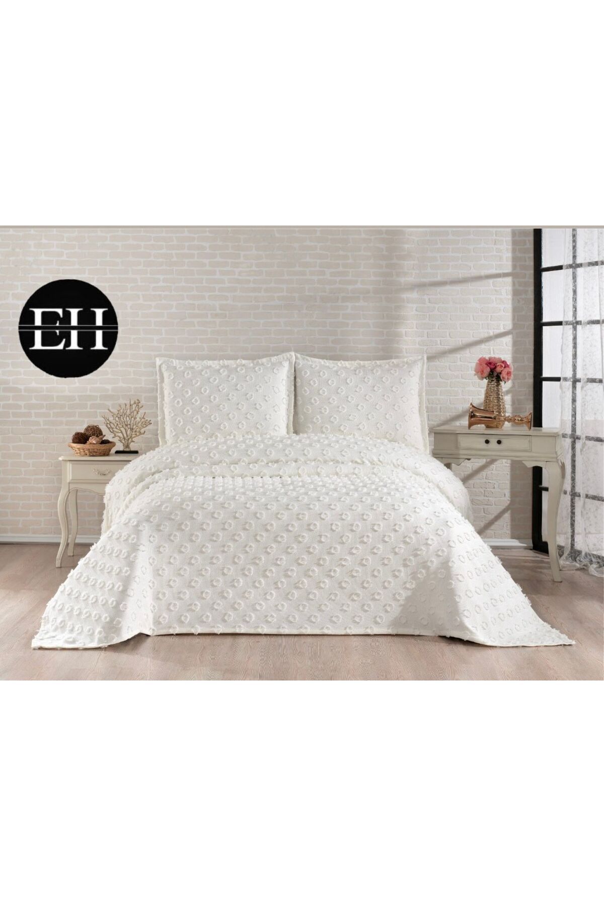 Elvira Home Collection Eh Çİft Kişilik 3 Parça İskandinav Yatak Örtüsü Seti-Yatak Örtüsü Takımı-Pike Takımı Günlük Çeyizlik