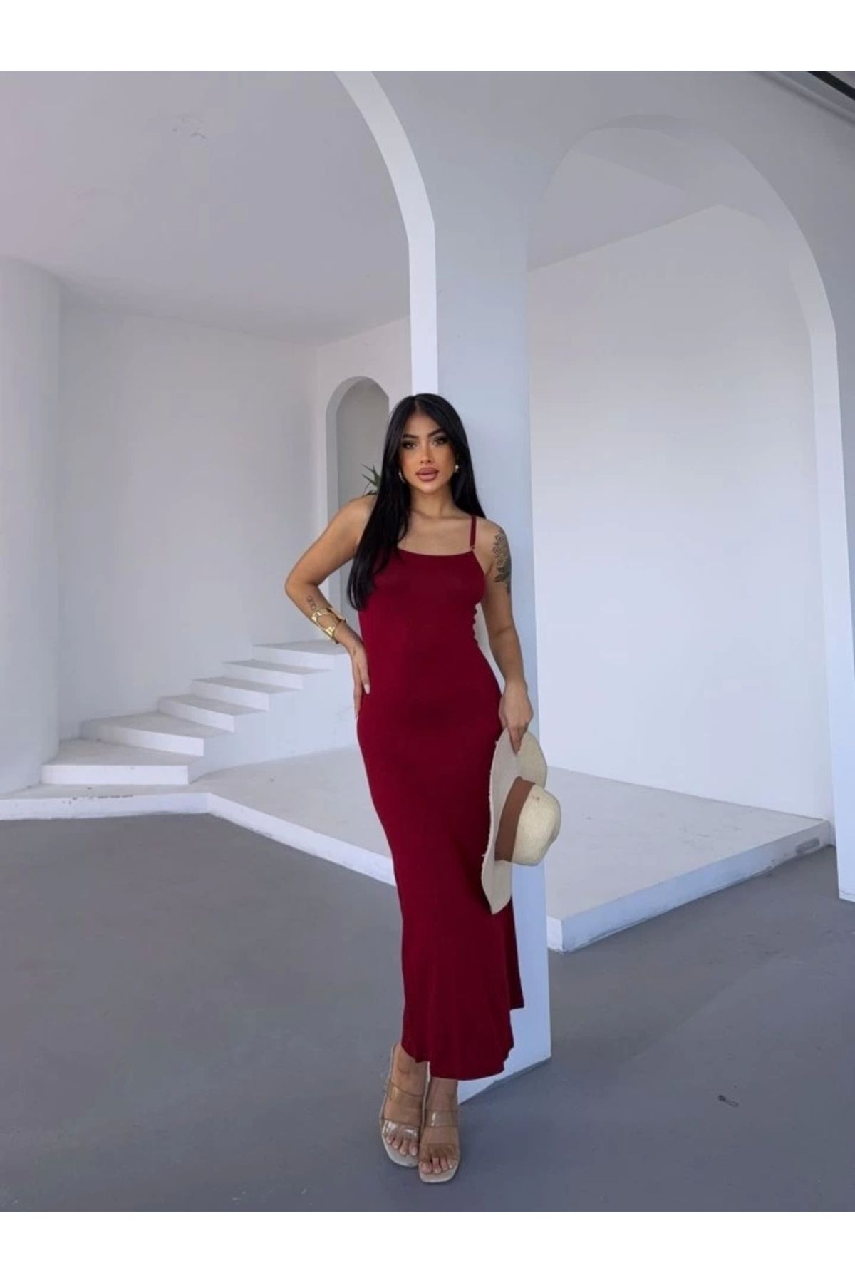 Butik Kadın Turlu Viskon Kumaş Ayarlanabilir Askılı Elbise