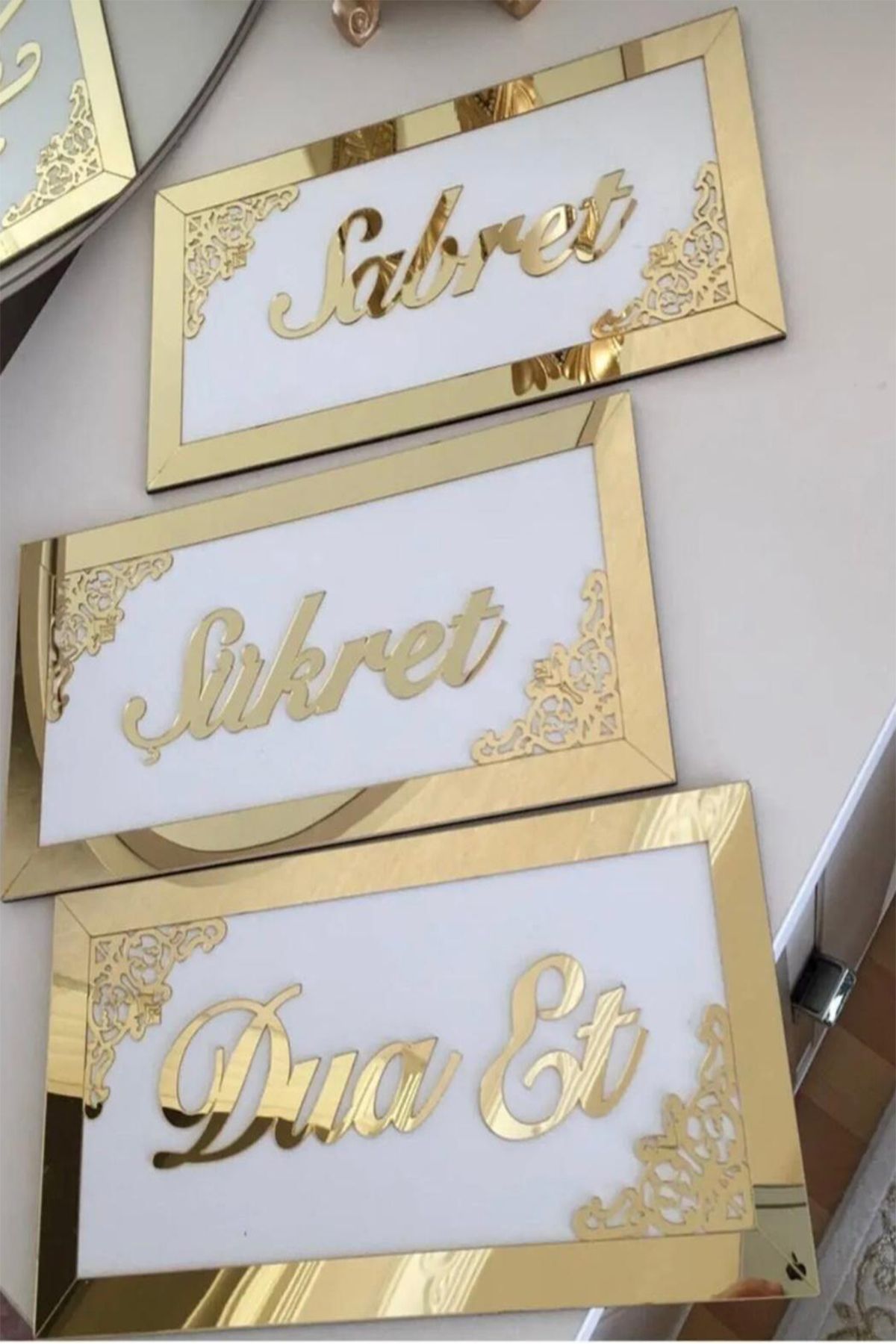 Gültekin Group 3 lü Sabret Şükret Dua Et Modern Set