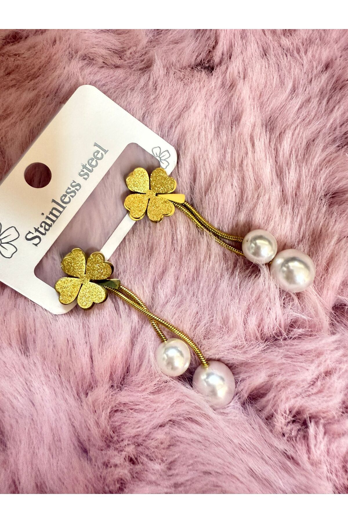 Butik Şansın Işıltısı - Yonca Detaylı İnci Küpe yeni trend