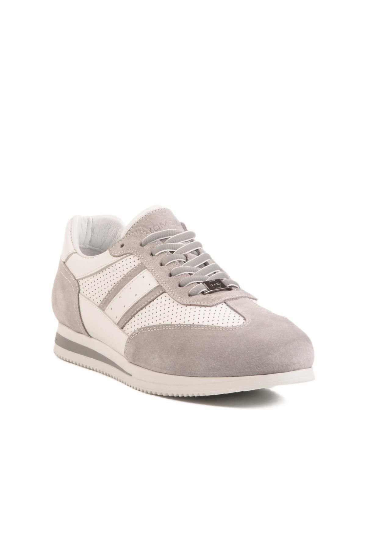 WALKWAY 4Y1546 Gri-Beyaz Hakiki Deri Erkek Sneaker