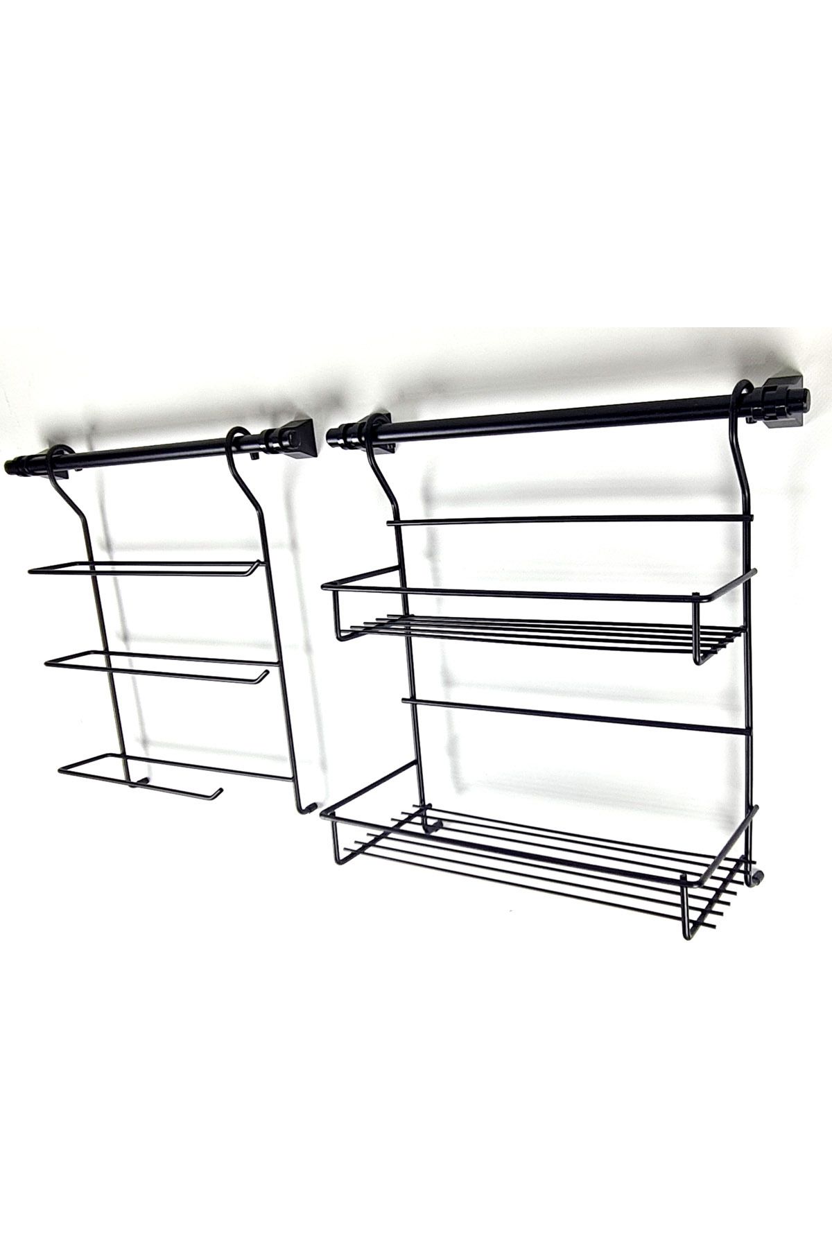Binbirreyon-Counter Hanging Organizer Rack Spice Rack Foil Rack Towel Rack with 2 Hanger Bars 67cm Rd067 6