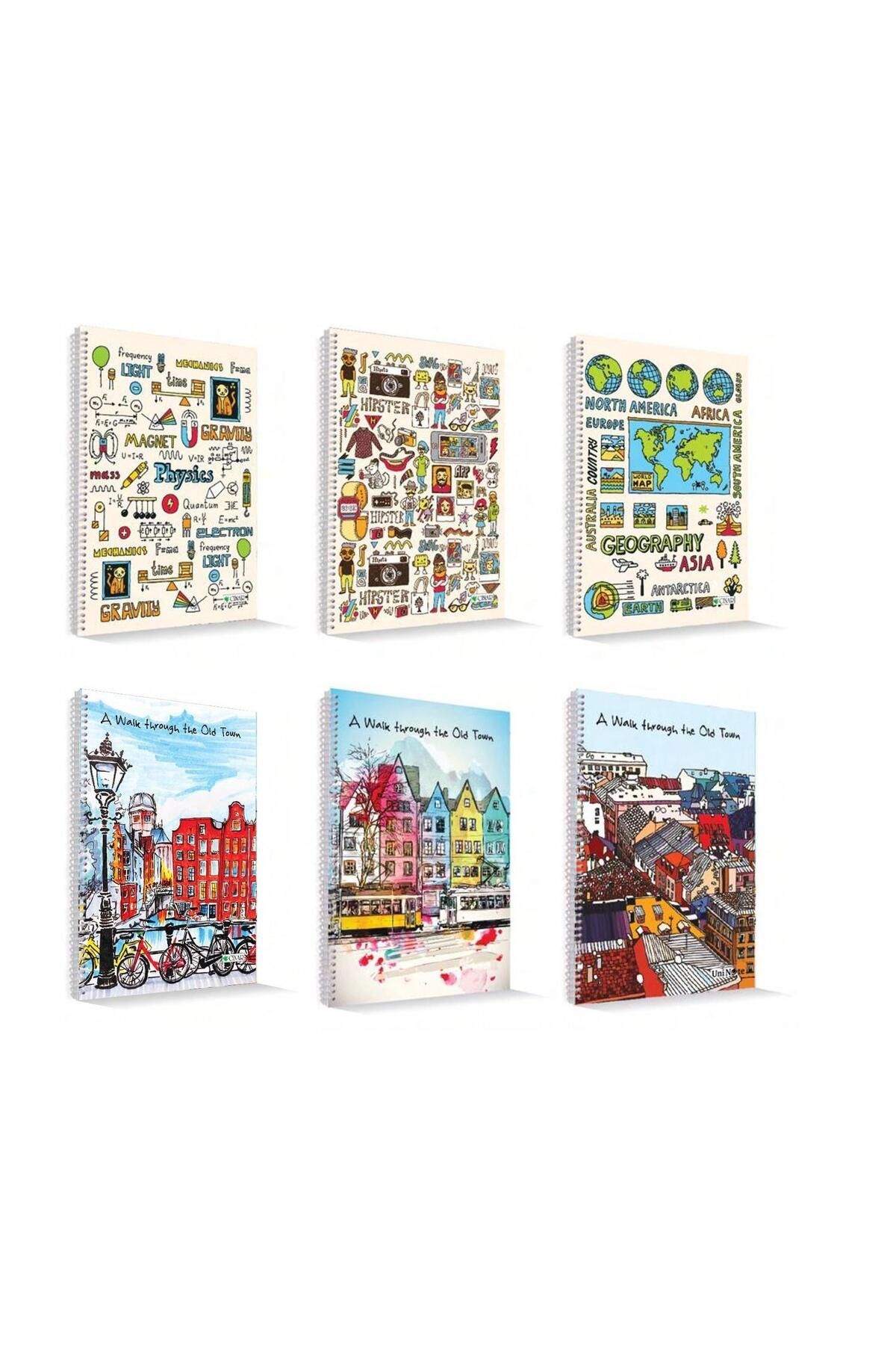 Çınar Çınar Uninote A4 72 Yaprak Karton Kapak Spiralli Defter 4 Kareli+ 4 Çizgili