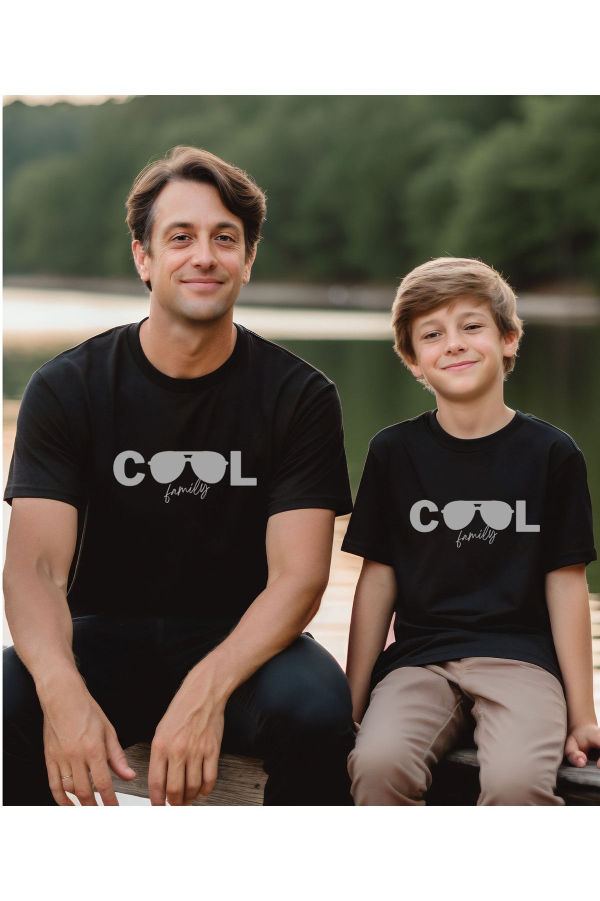 ASELİNDA Cool Baskılı Baba-Oğul Kombin Tişört (tekli üründür kombin için sepete 2 adet ekleyiniz)