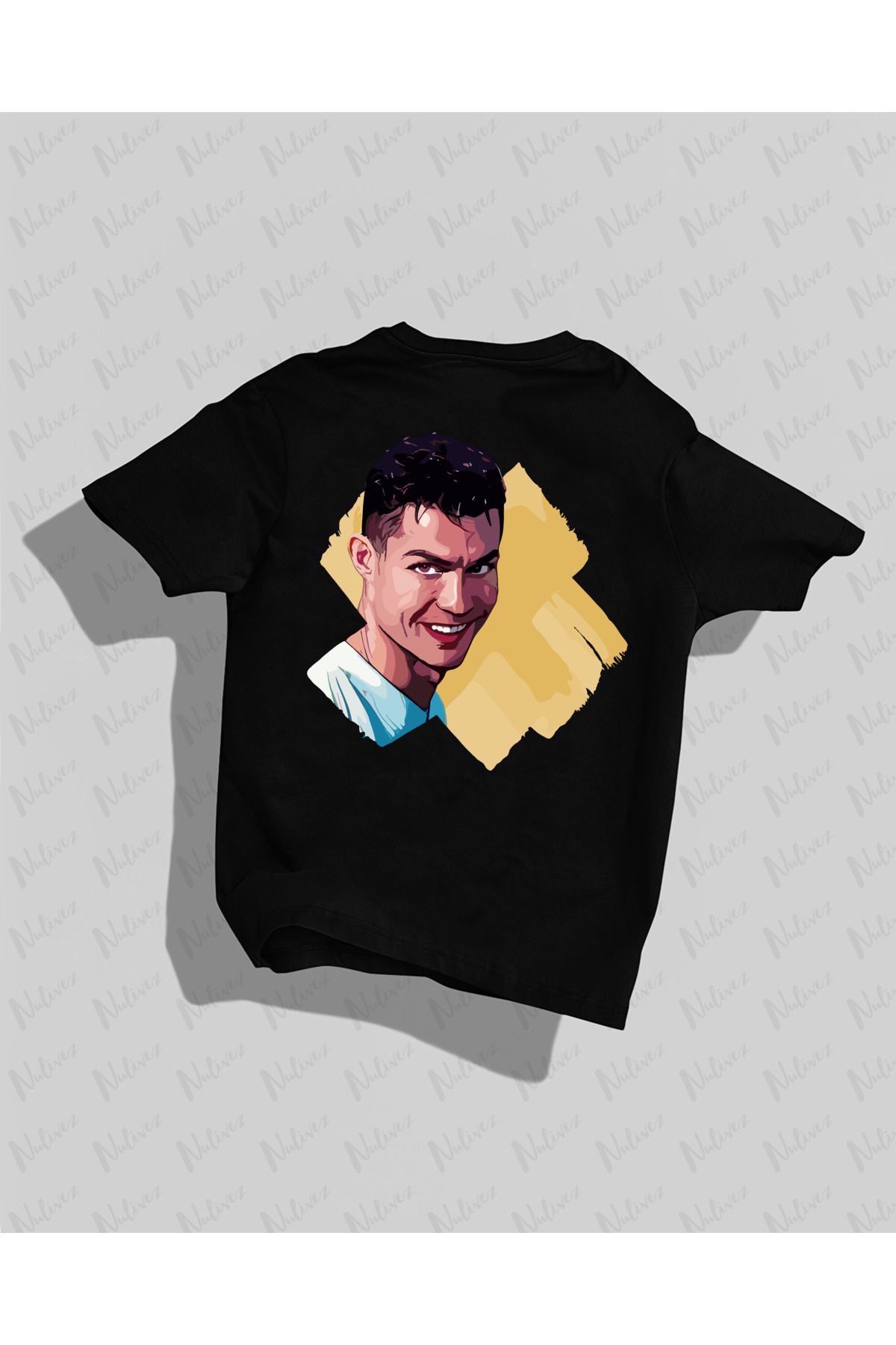 Nulivez Cristiano Ronaldo Tasarımı Baskılı Yüksek Kalite Kompakt Unisex Oversize T-Shirt