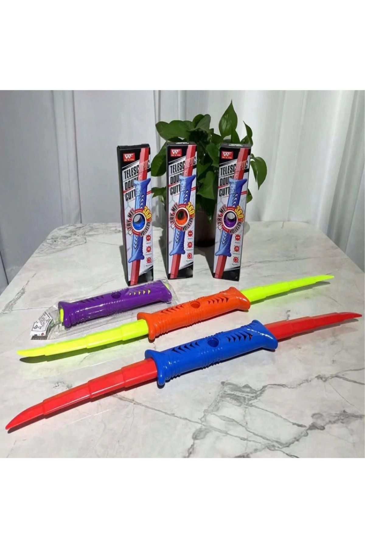 LRS STORE Çift Taraflı Katlanabilir Samuray Kılıcı Yüksek Kalite Döndürülebilen Katana Oyuncak Kılıç