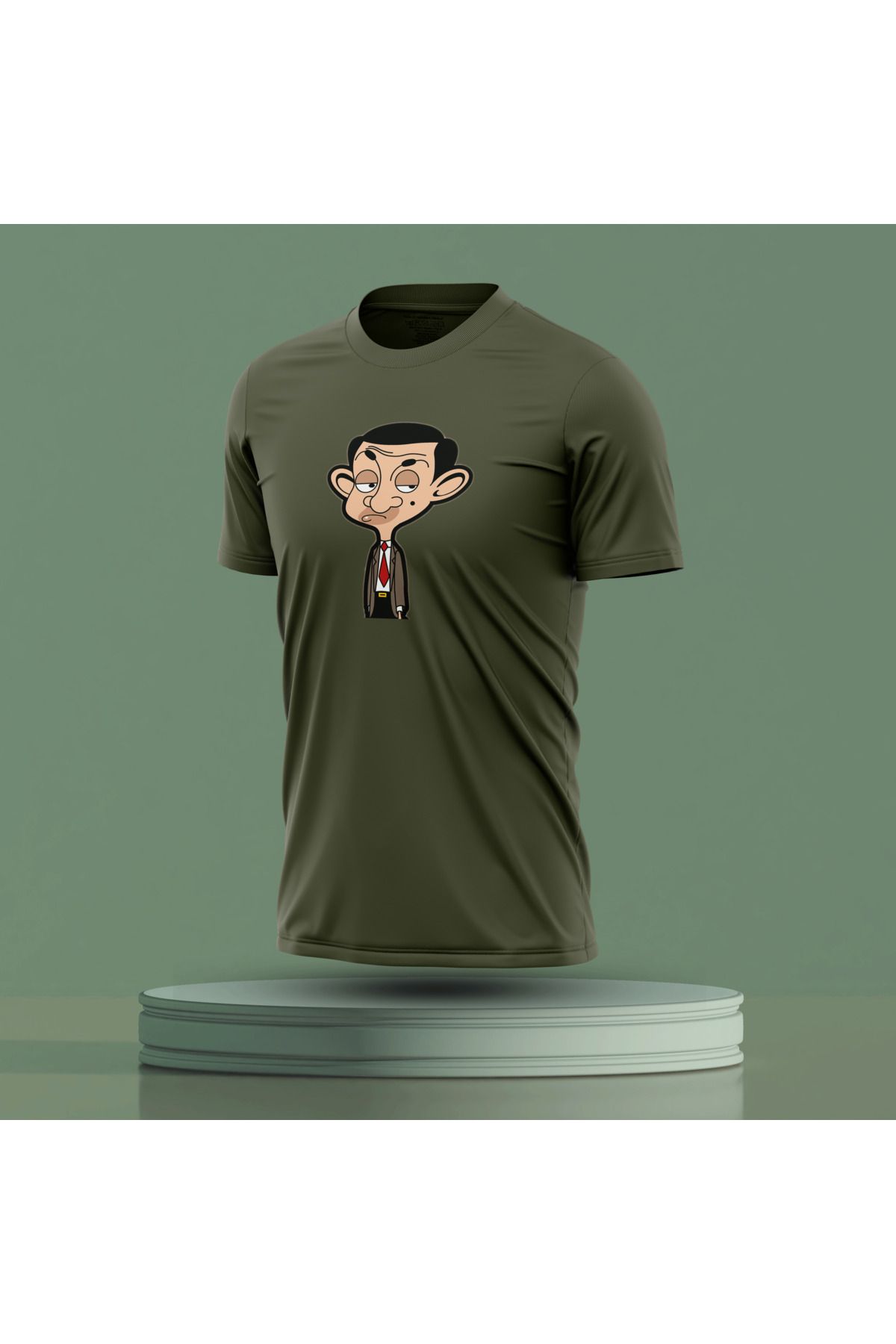 Bulvar Lee Erkek Sıfır Yaka Mr. Bean Baskılı Yazlık T-Shirt