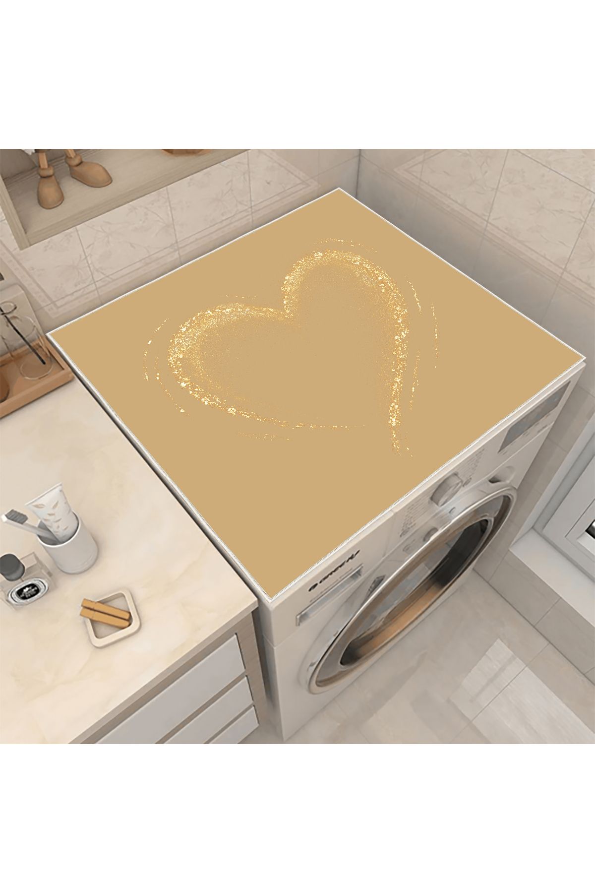 Nuva Home Çamaşır Makinesi Örtüsü Kurutma Makinesi Matı - Kaymaz Yıkanabilir Leke Tutmaz Su Geçirmez