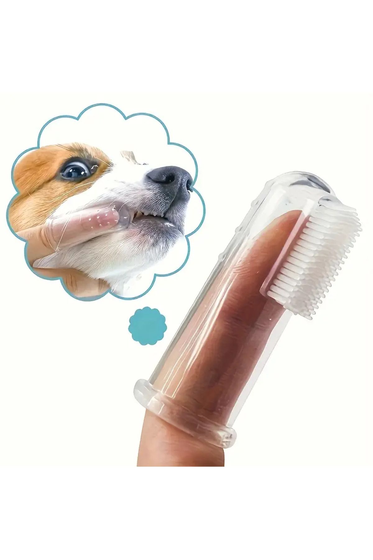 eminonundenal 2 Adet Silikon Yumuşak Kedi Köpek Diş Temizleme Bakım Fırçası